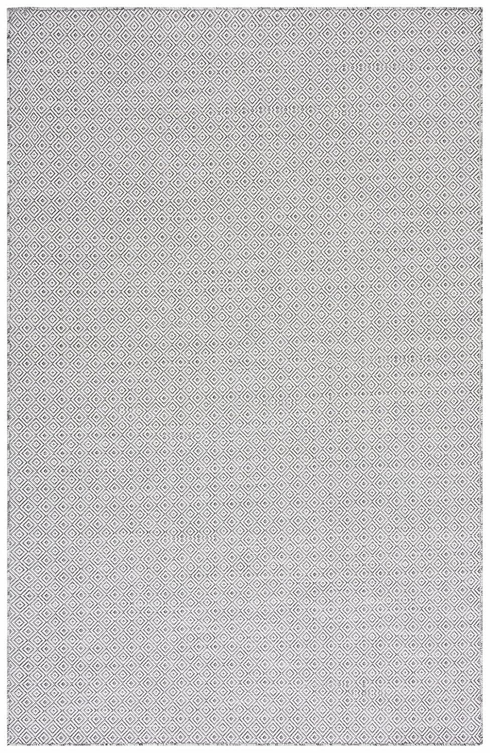 Hampton HTN230 Power Loomed Indoor/Outdoor Area Rug - Ivory/Black - 8'x10' - Safavieh.