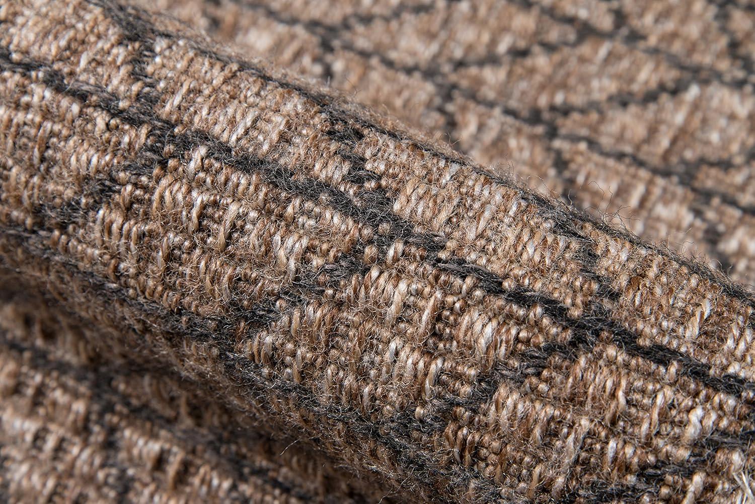 2'x6' Runner Como Ace Rug Tan - Momeni: Modern Geometric Indoor/Outdoor Medium Pile, All-Weather Design