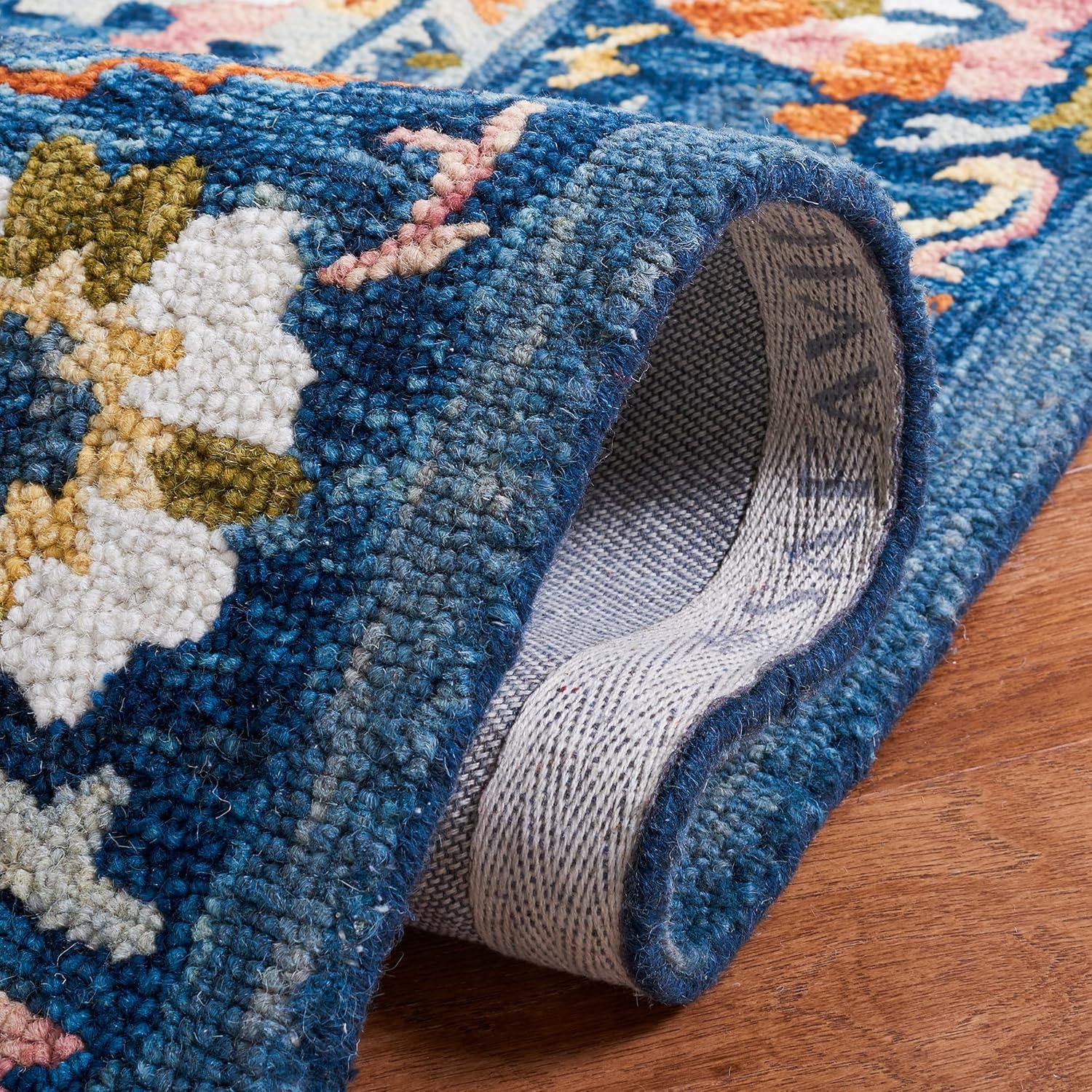 Aspen W/ Tassels APN123 Hand Tufted Indoor Runner Rug - Blue/Rust - 2'3"x9' - Safavieh