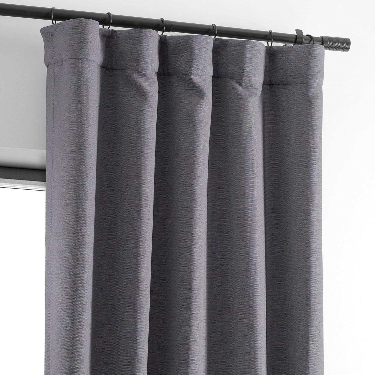 Armour Grey Puddle Length Blackout Drape Panel