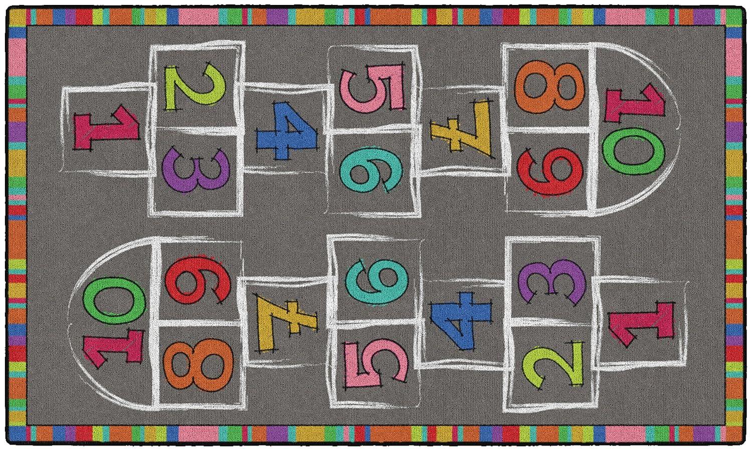 Hopscotch Multicolor Numbers Children's Activity Rug, 3' x 5'