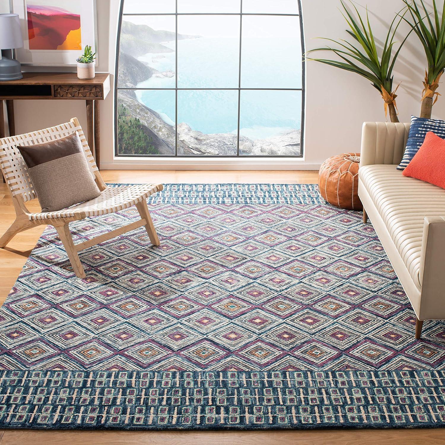 Aspen APN812 Hand Tufted Indoor Accent Rug - Blue/Red - 3'x5' - Safavieh