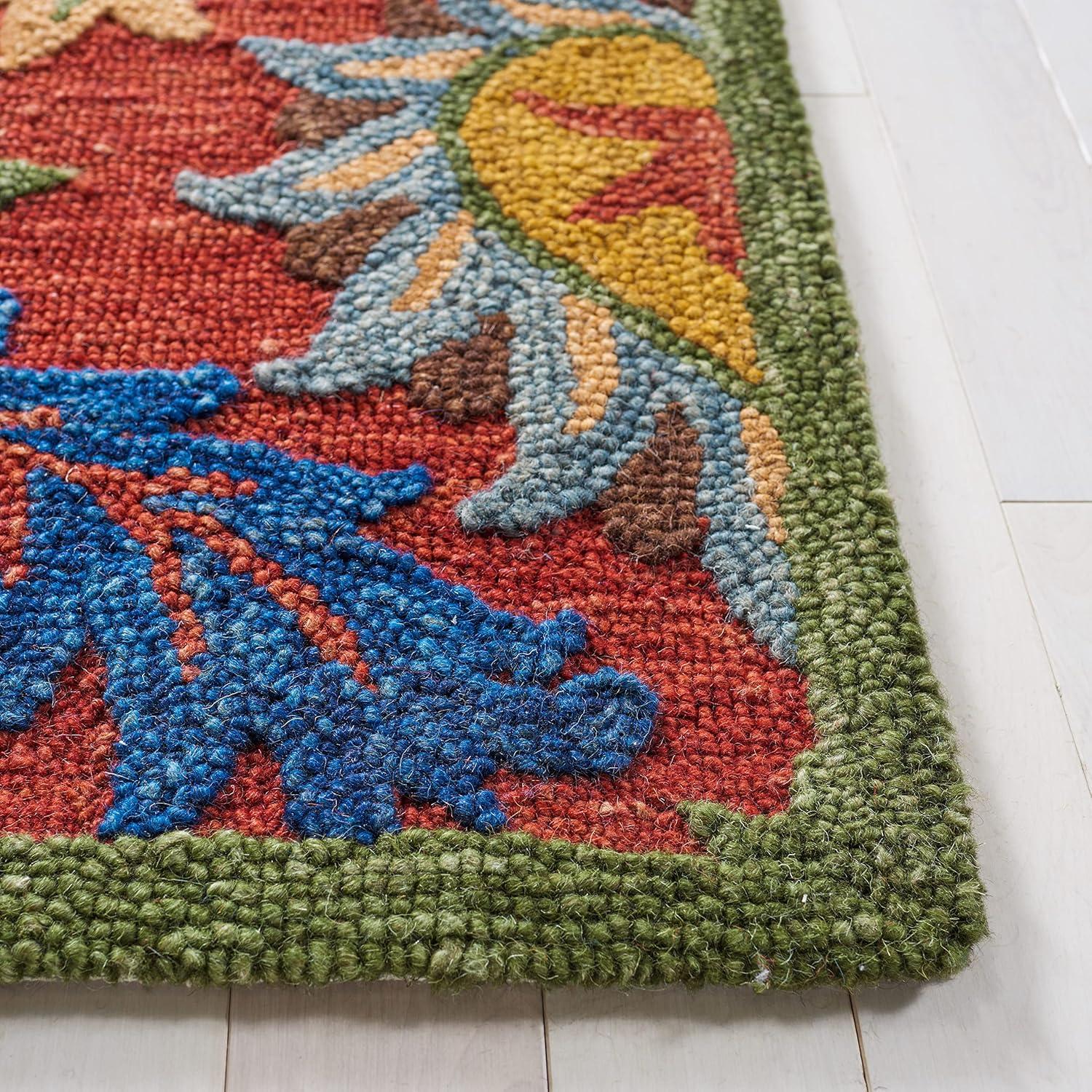 Blossom BLM563 Hand Tufted Area Rug - Red/Blue - 6'x6' - Safavieh.