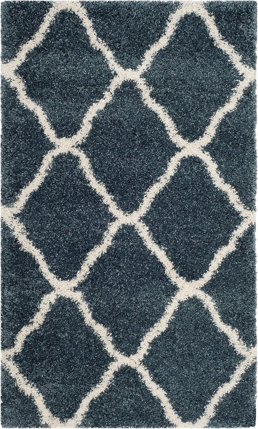 Hudson Shag SGH283 Power Loomed Indoor Accent Rug - Navy/Ivory - 2'3"x3'9" - Safavieh.