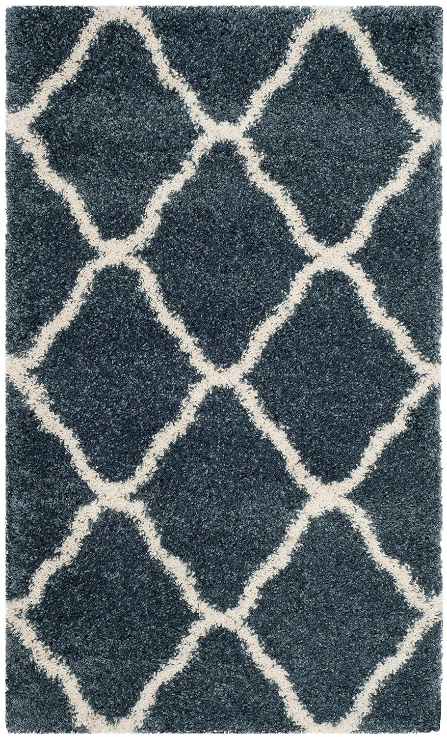 Hudson Shag SGH283 Power Loomed Indoor Accent Rug - Navy/Ivory - 2'3"x3'9" - Safavieh.