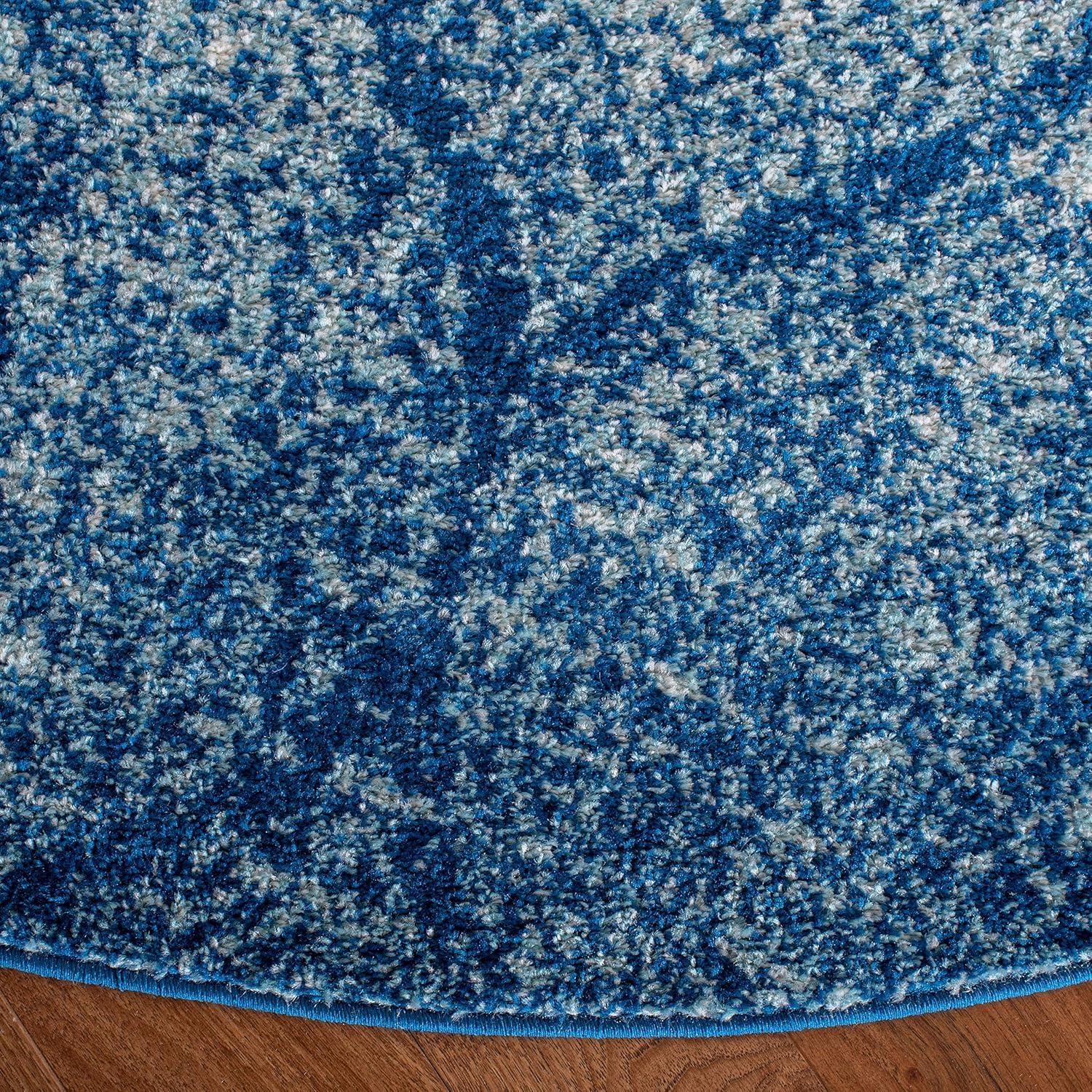 Madison MAD604 Power Loomed Indoor Area Rug - Navy/Blue - 6'7" Round - Safavieh
