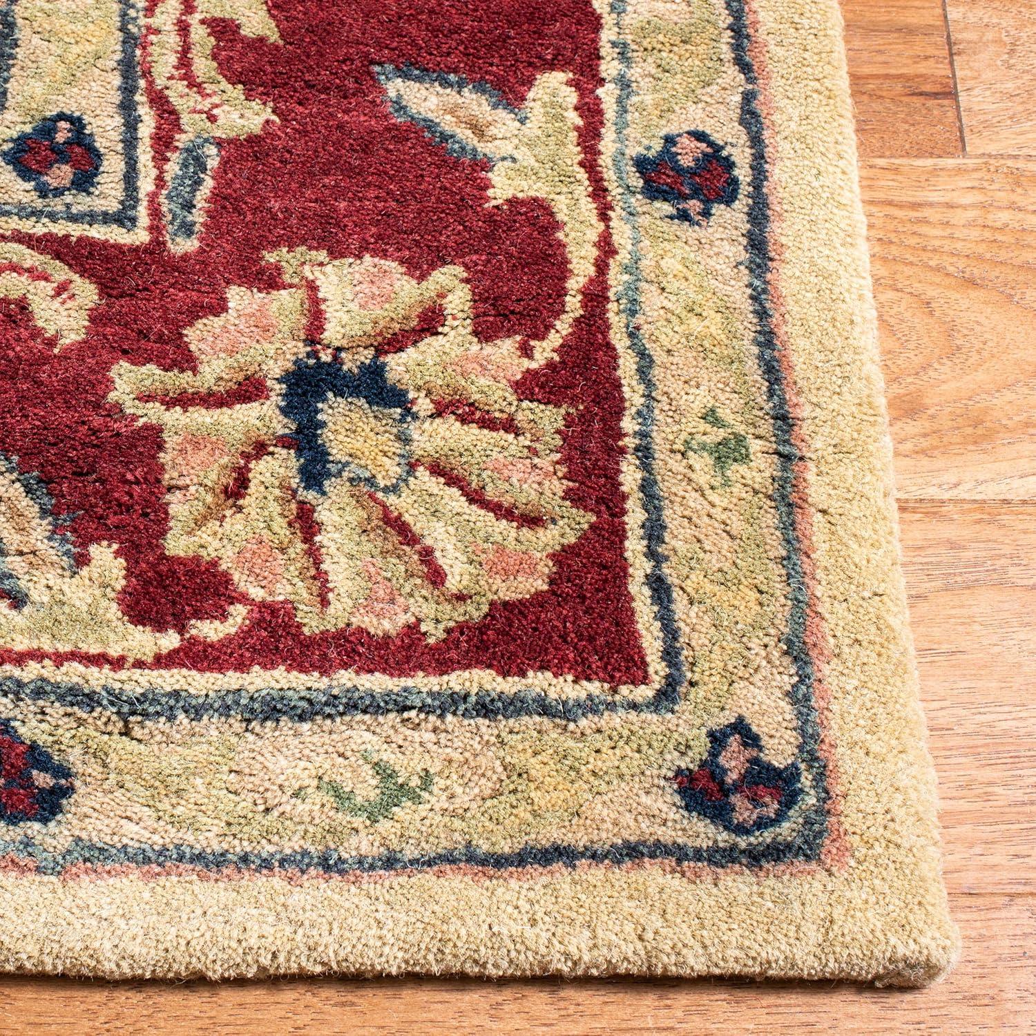 SAFAVIEH Classic Nicholas Floral Bordered Wool Area Rug, Gold/Red, 2'3" x 4'