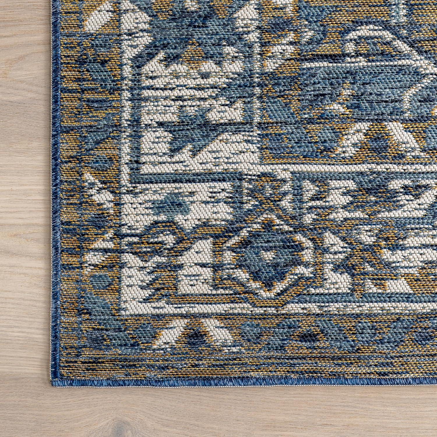 Nuloom Jamie Indoor/Outdoor Reversible Area Rug, 5' x 8', Cream & Blue
