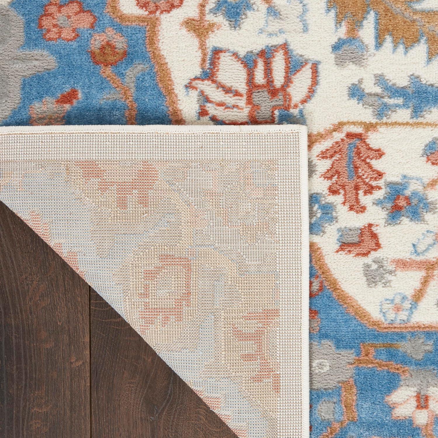Nourison Elation Floral Medallion Indoor Rug Ivory Blue 7'10" x 9'10"