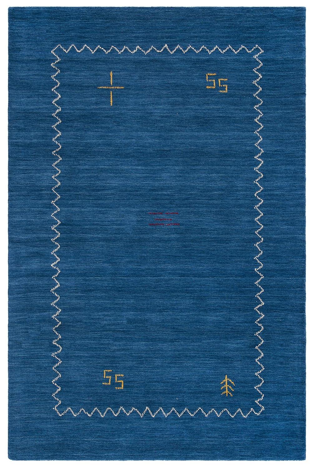 SAFAVIEH Himalaya Yvonne Solid Wool Area Rug, Blue, 11' x 15'