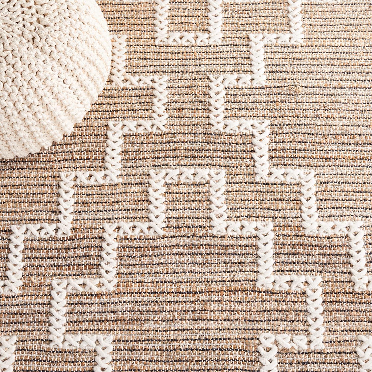 Derosier Natural Fiber Hand Woven Jute Geometric Rug