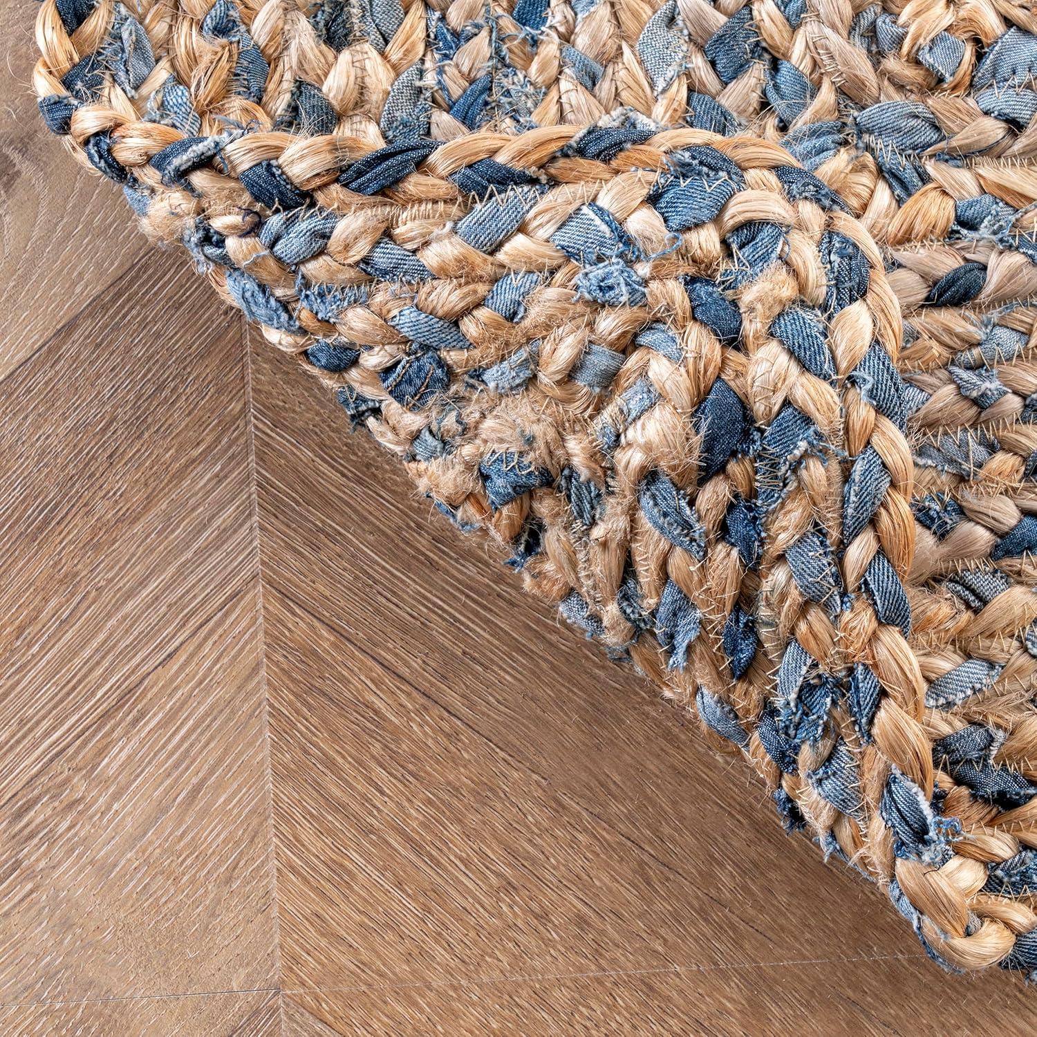 Nuloom Eliz Braided Denim and Jute Area Rug