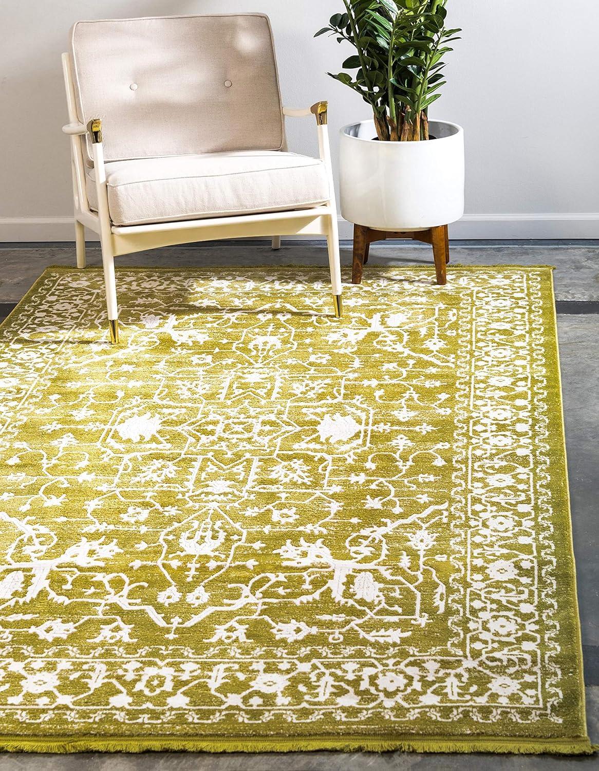 Unique Loom Olympia New Classical Rug , 3' 3" x 5' 3" ,Light Green