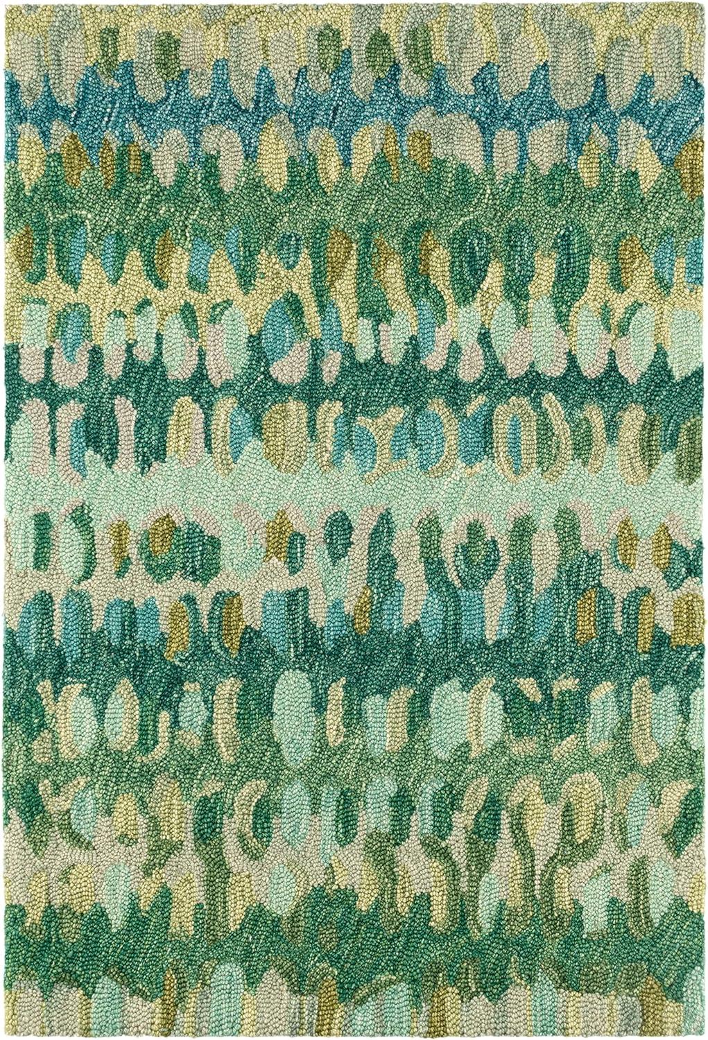 Paint Chip Moss Hand Micro Hooked Wool Rug