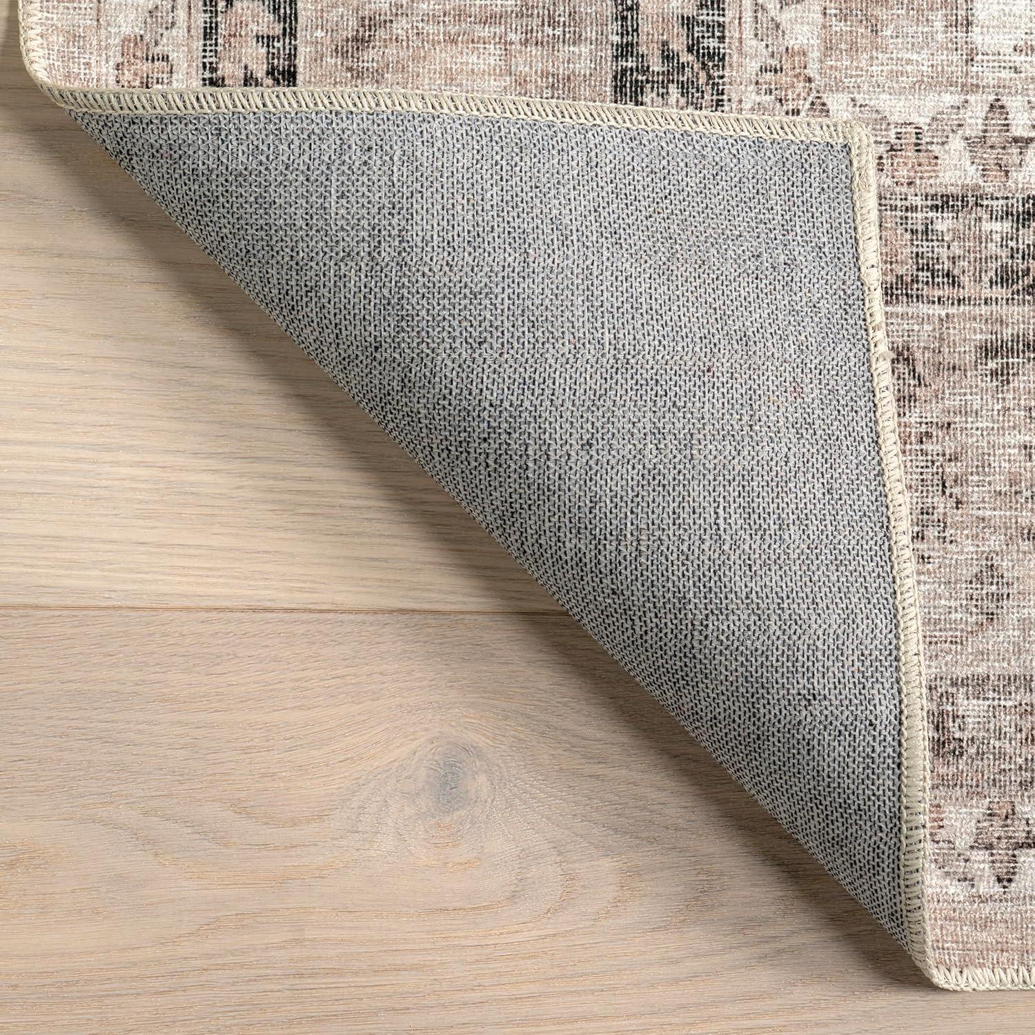 Nuloom Davi Faded Spill Proof Treated Pet Friendly Premium Machine Washable Area Rug, 3' x 5', Stone