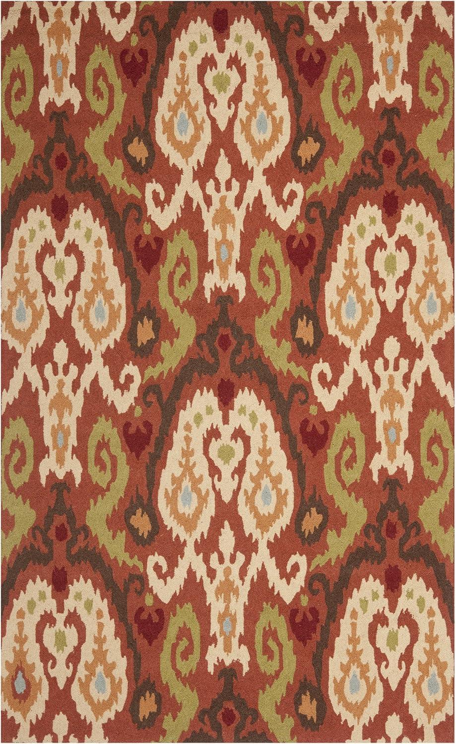 SAFAVIEH Chelsea Landen Southwestern Wool Area Rug, Rust/Multi, 5'3" x 8'3"