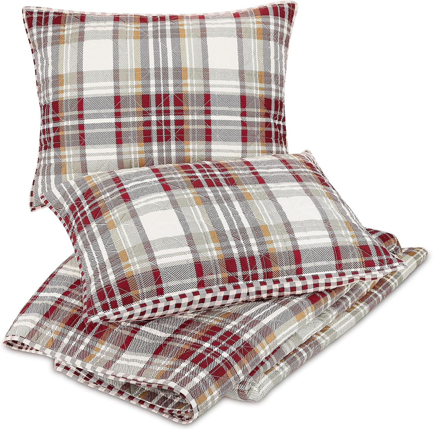 Laurel & Mayfair Cotton Twill Plaid Quilt Set