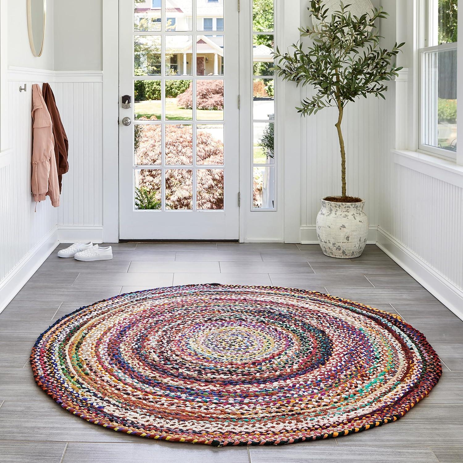nuLOOM Tammara Bohemian Hand Braided Area Rug, 4', Multicolor