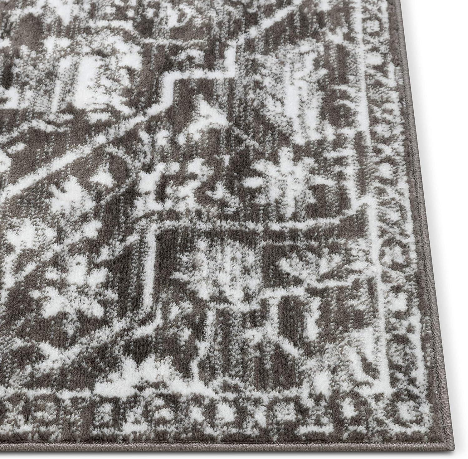 Vintage Bohemian Floral Gray Soft Runner Rug 2'7" x 9'10"