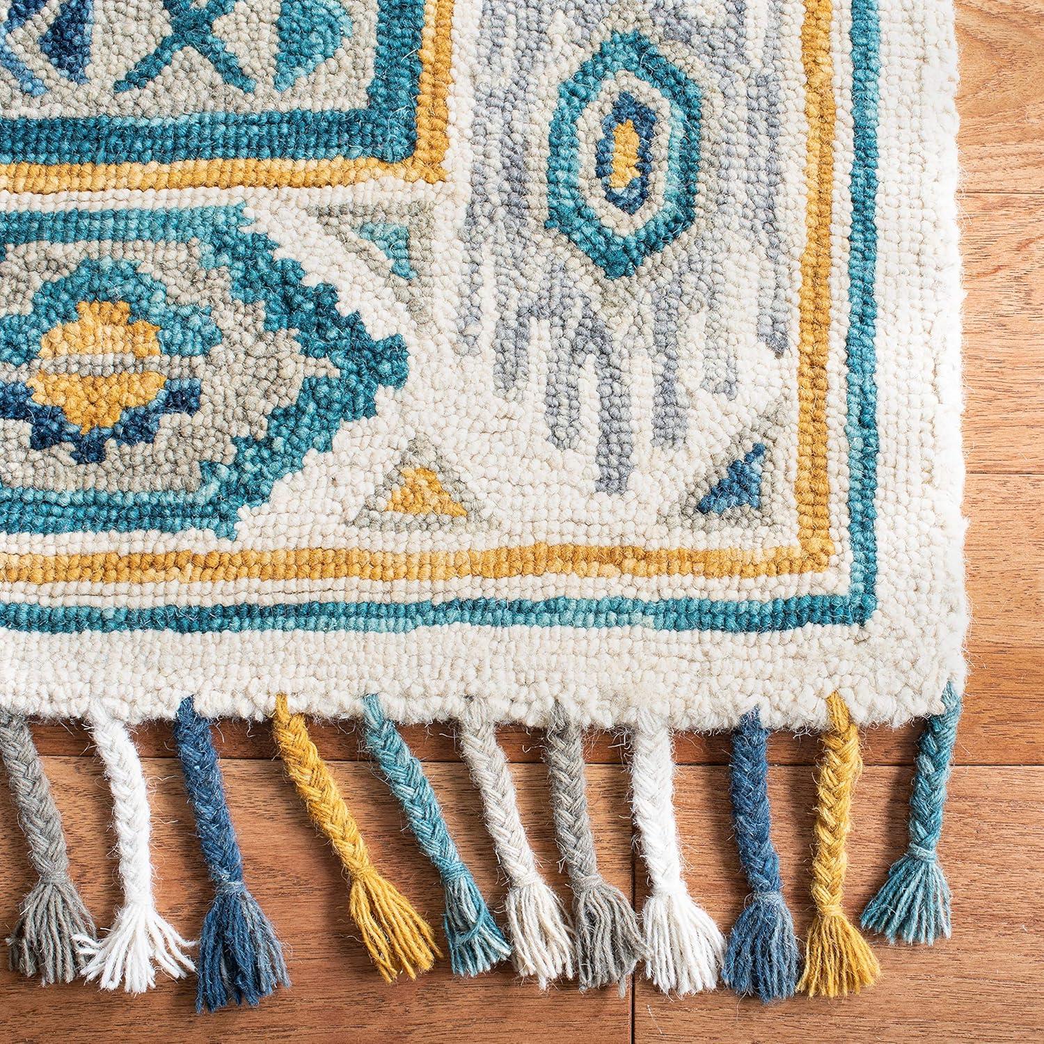 Aspen APN251 Hand Tufted Area Rug - Ivory/Charcoal - 7' X 7' Square - Safavieh.