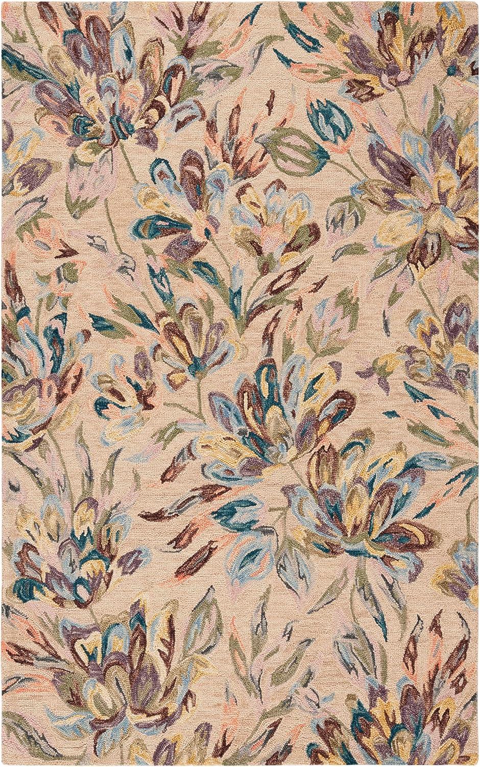 SAFAVIEH Blossom Tobias Floral Area Rug, Purple/Sage, 5' x 8'