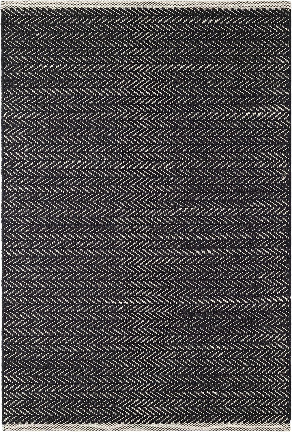 Herringbone Swedish Blue Handwoven Cotton Rug