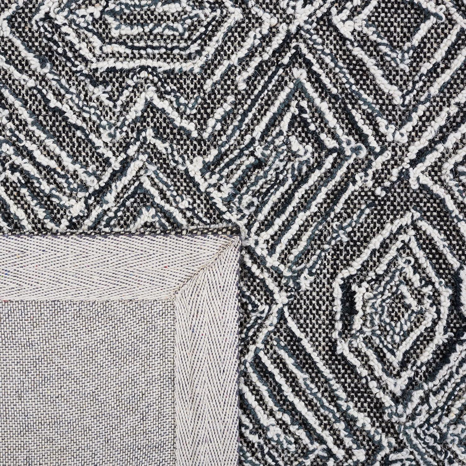 Textural TXT201 Hand Tufted Indoor Area Rug - Black/Ivory - 6'x6' - Safavieh