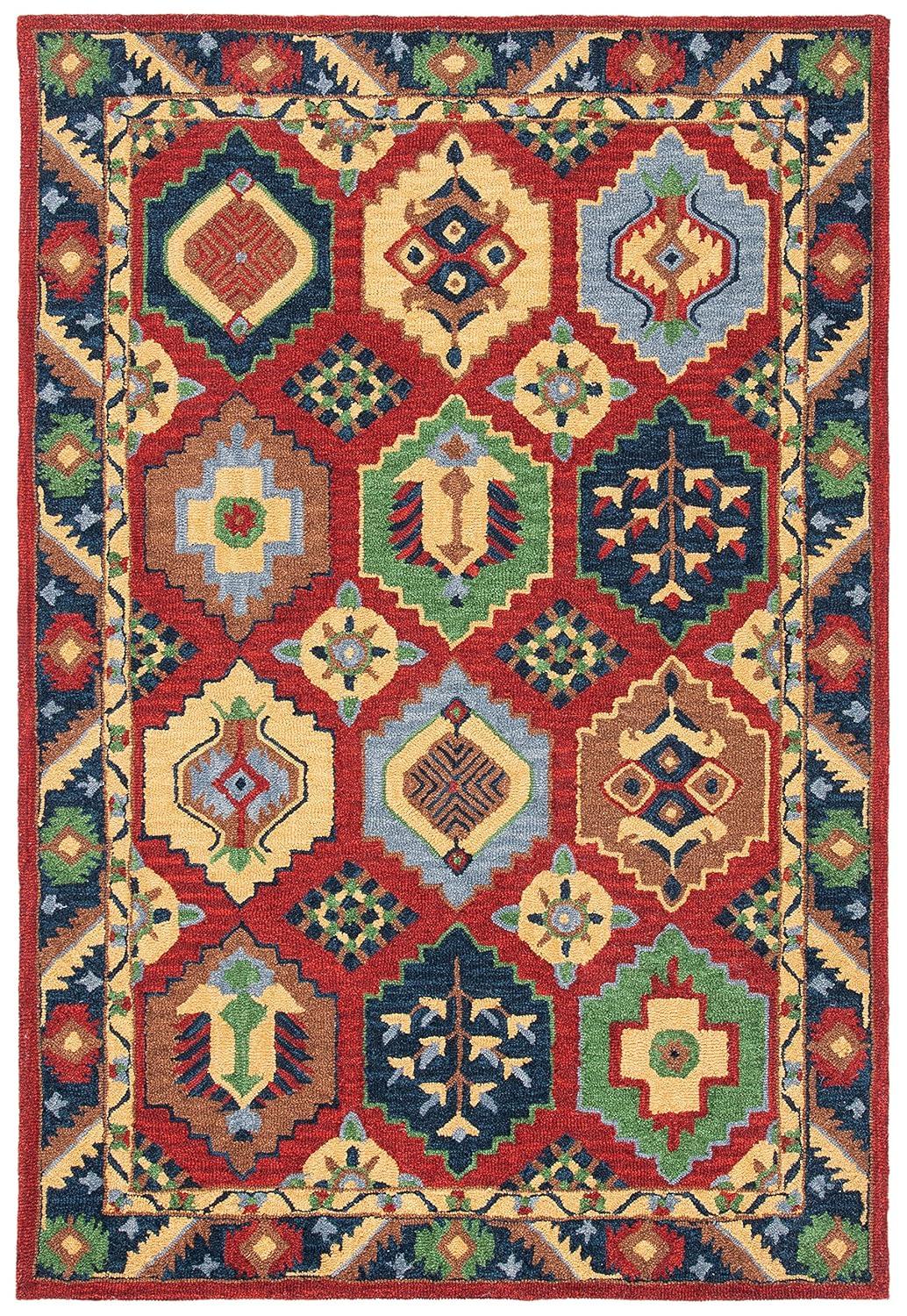 Heritage HG352 Hand Tufted Area Rug - Red/Gold - 4'x6' - Safavieh.
