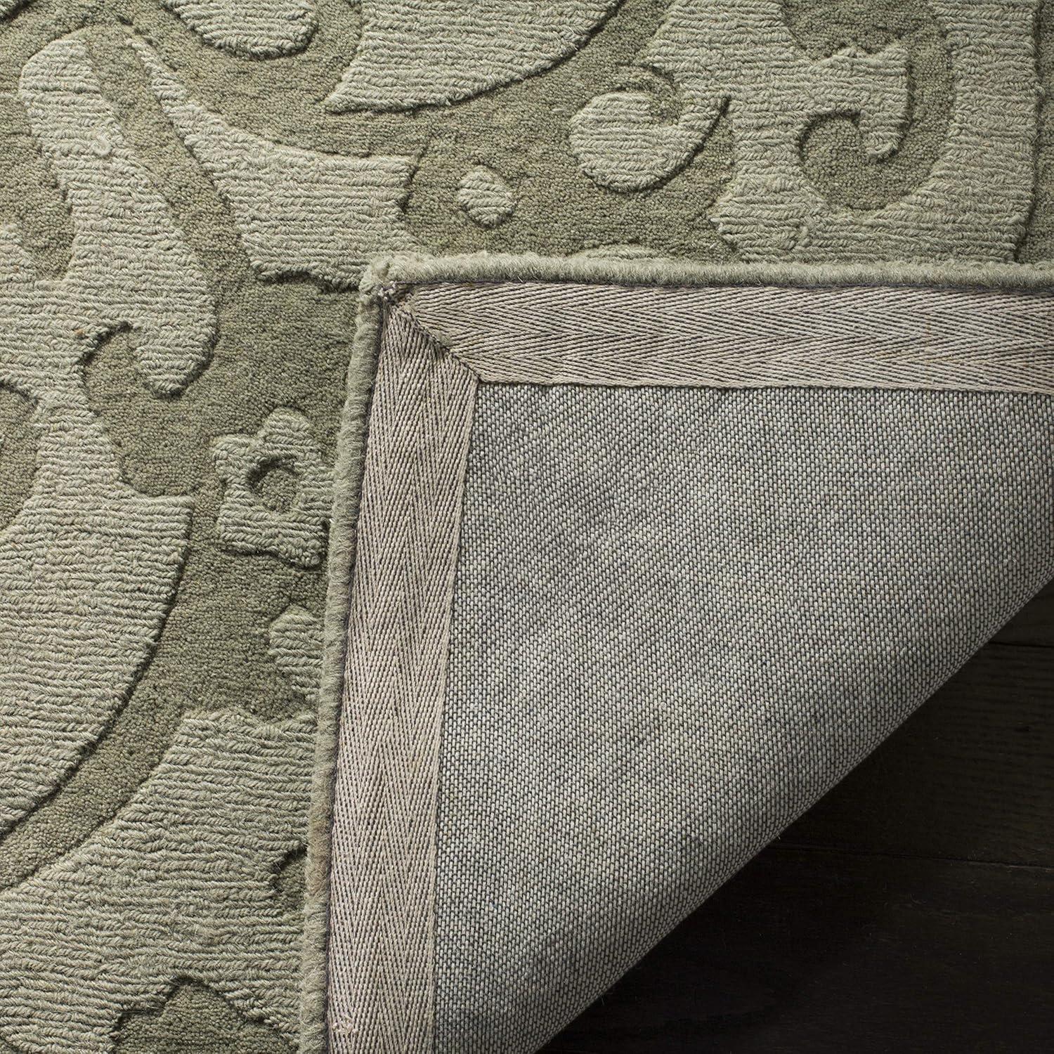 SAFAVIEH Impressions Clarisse Geometric Wool Area Rug, Sage, 4' x 6'