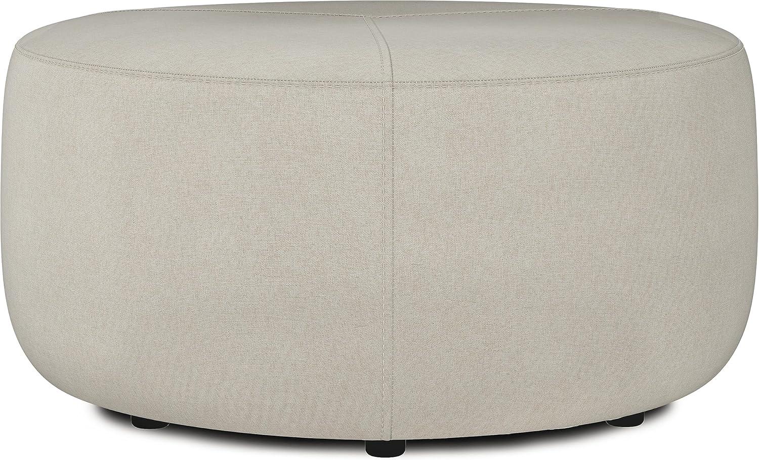 Simpli Home Moore Large Ottoman In Natural Linen Look Fabric