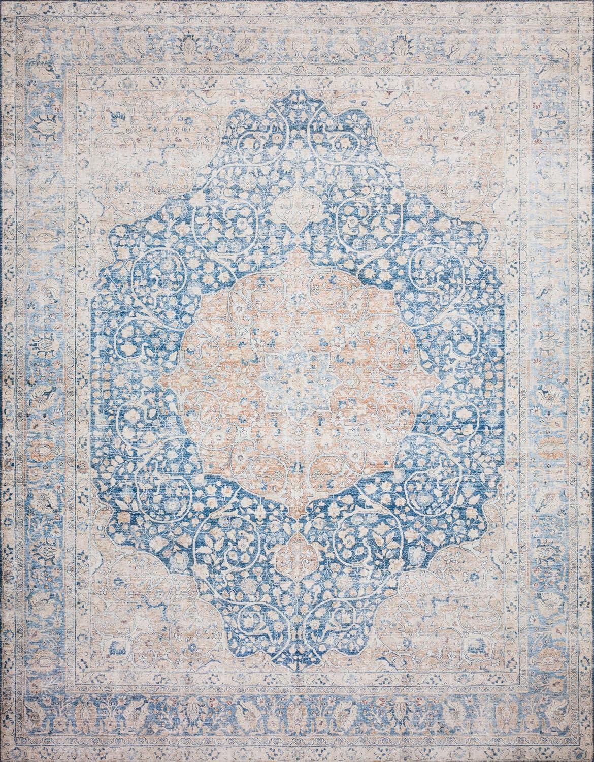 Layla Ocean Multicolor Synthetic Rectangular Accent Rug