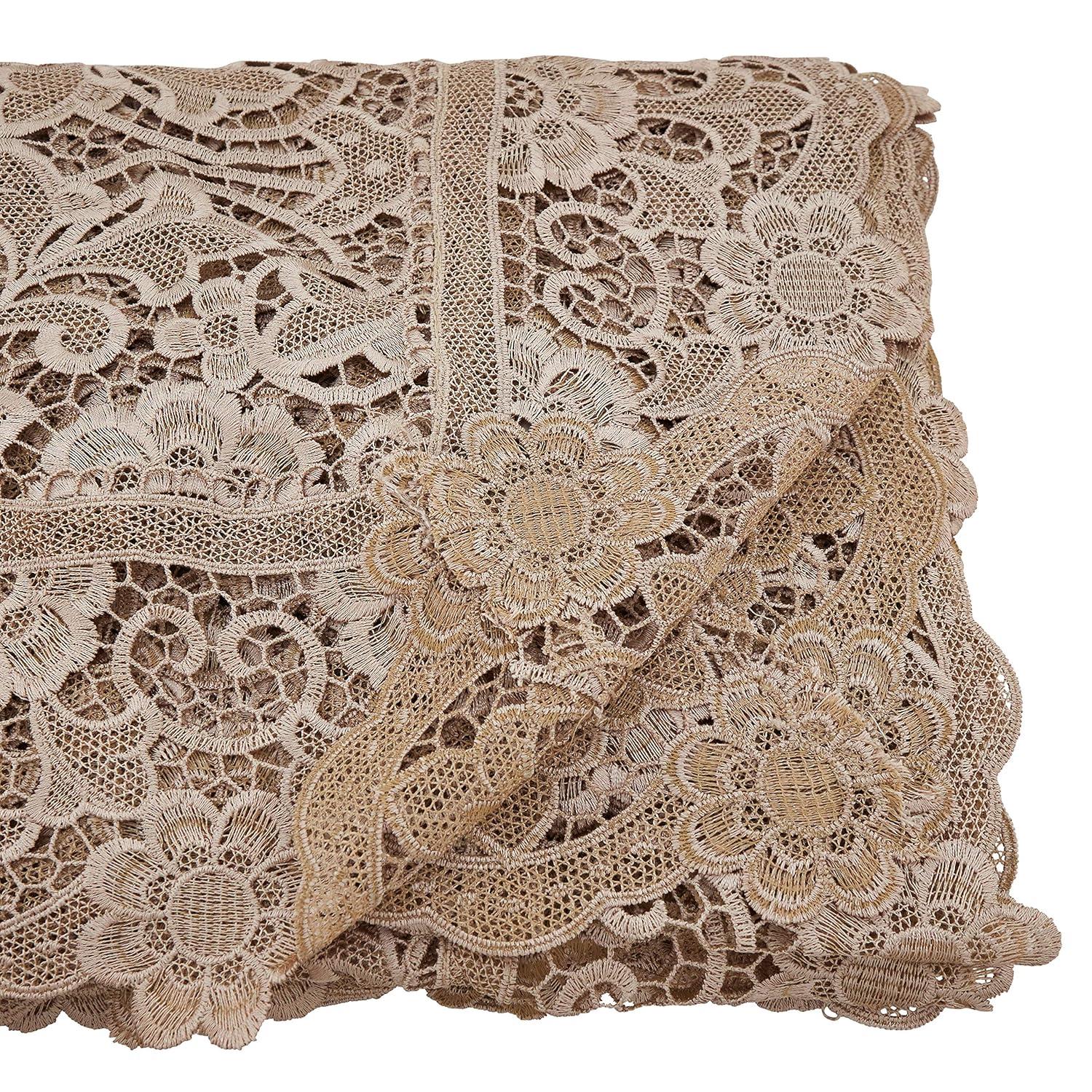 House of Hampton® Mihane Lace Tablecloth With Antique Floral Design