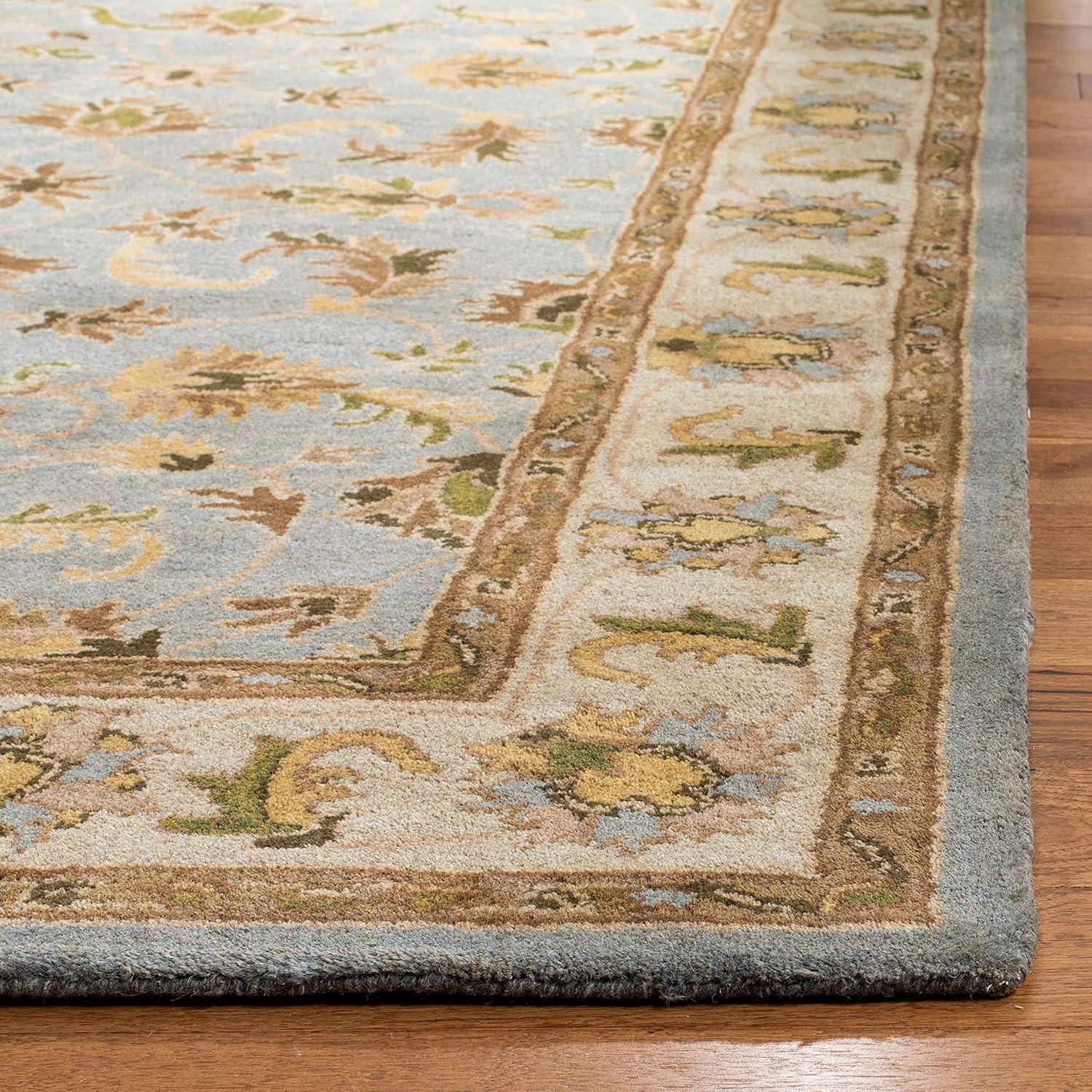 SAFAVIEH Heritage Bruce Oriental Area Rug, Light Blue/Beige, 10' x 10' Square