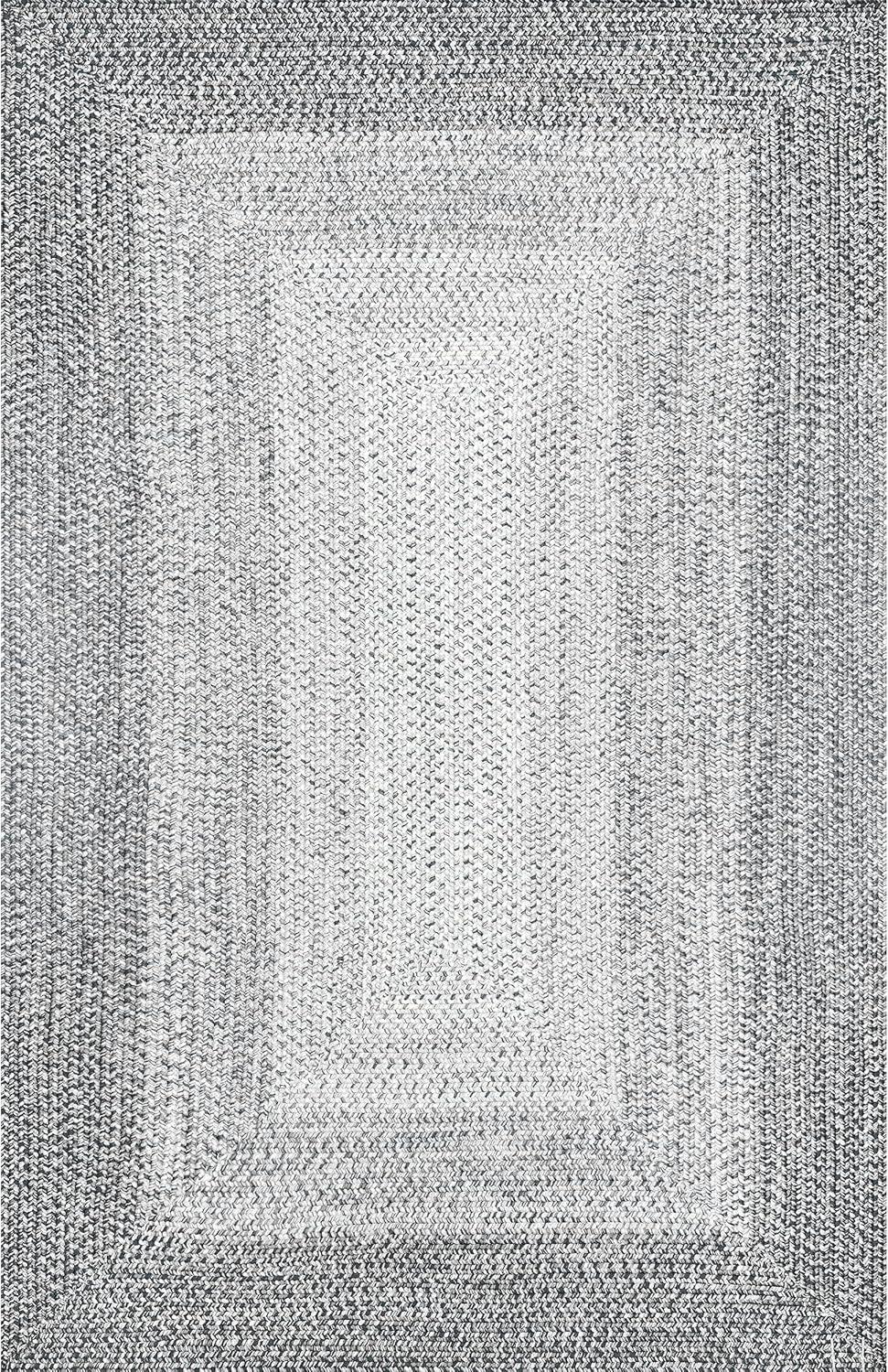 Nuloom Jayda Braided Gradience Indoor/Outdoor Outdoor - Light Gray 4' x 6'