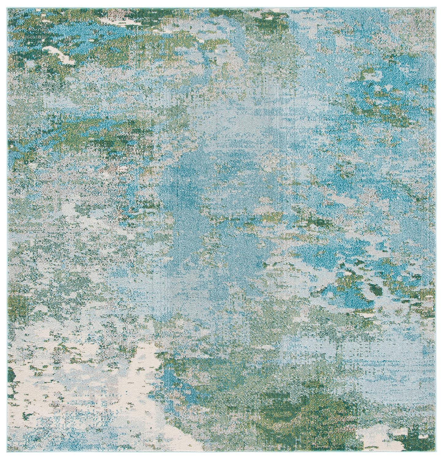 Madison MAD440 Power Loomed Area Rug - Light Blue/Green - 8'x8' - Safavieh.