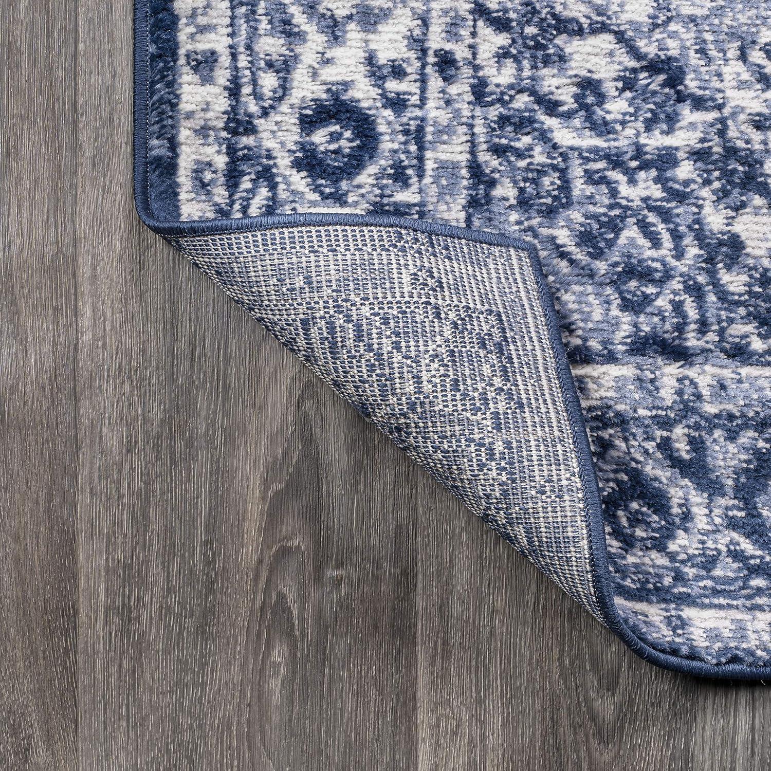 8'x10' Rosalia Cottage Medallion Area Rug, Navy/Ivory - JONATHAN Y