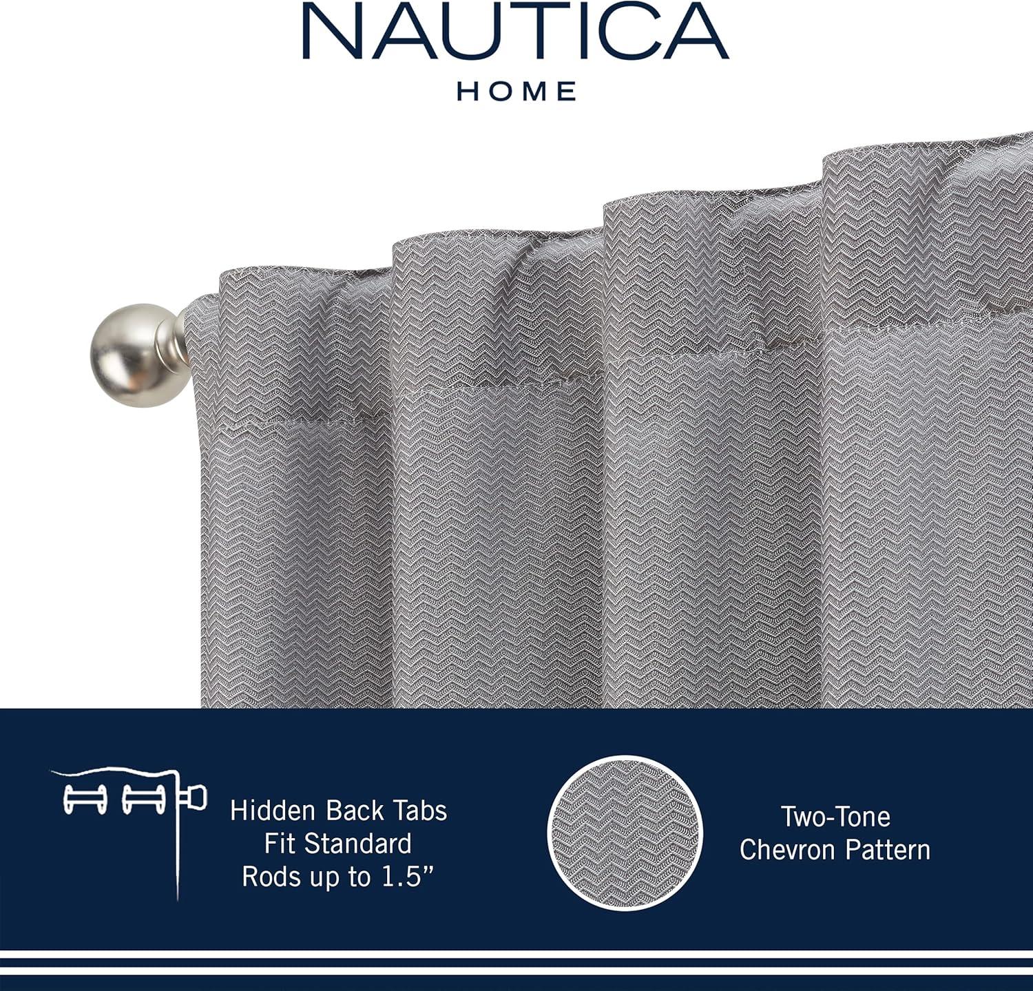 Nautica Robin Synthetic Solid Color Room Darkening Thermal Back Tab/Rod Pocket Single Curtain Panel (Set of 2)