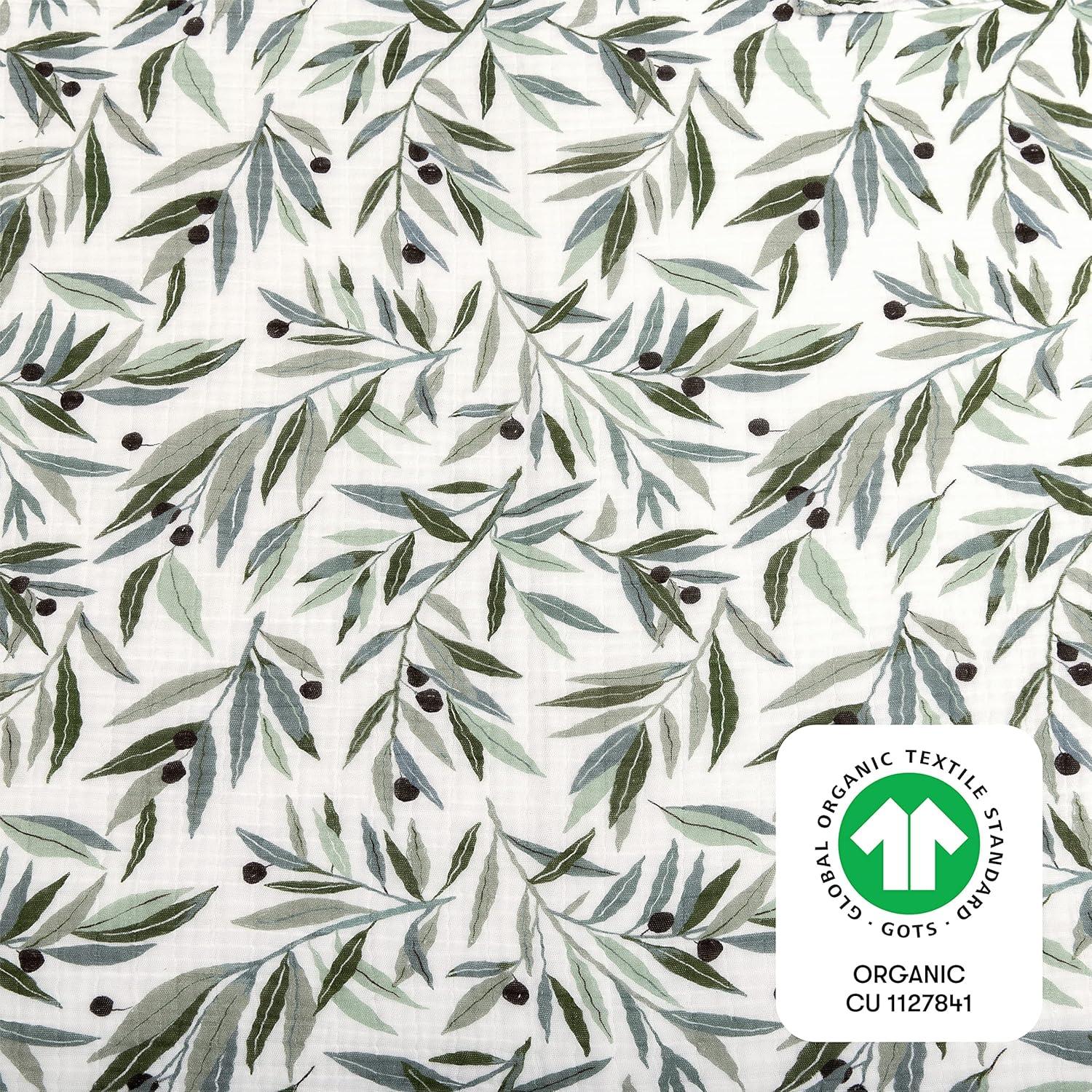 Standard Green and White Floral Cotton Blanket