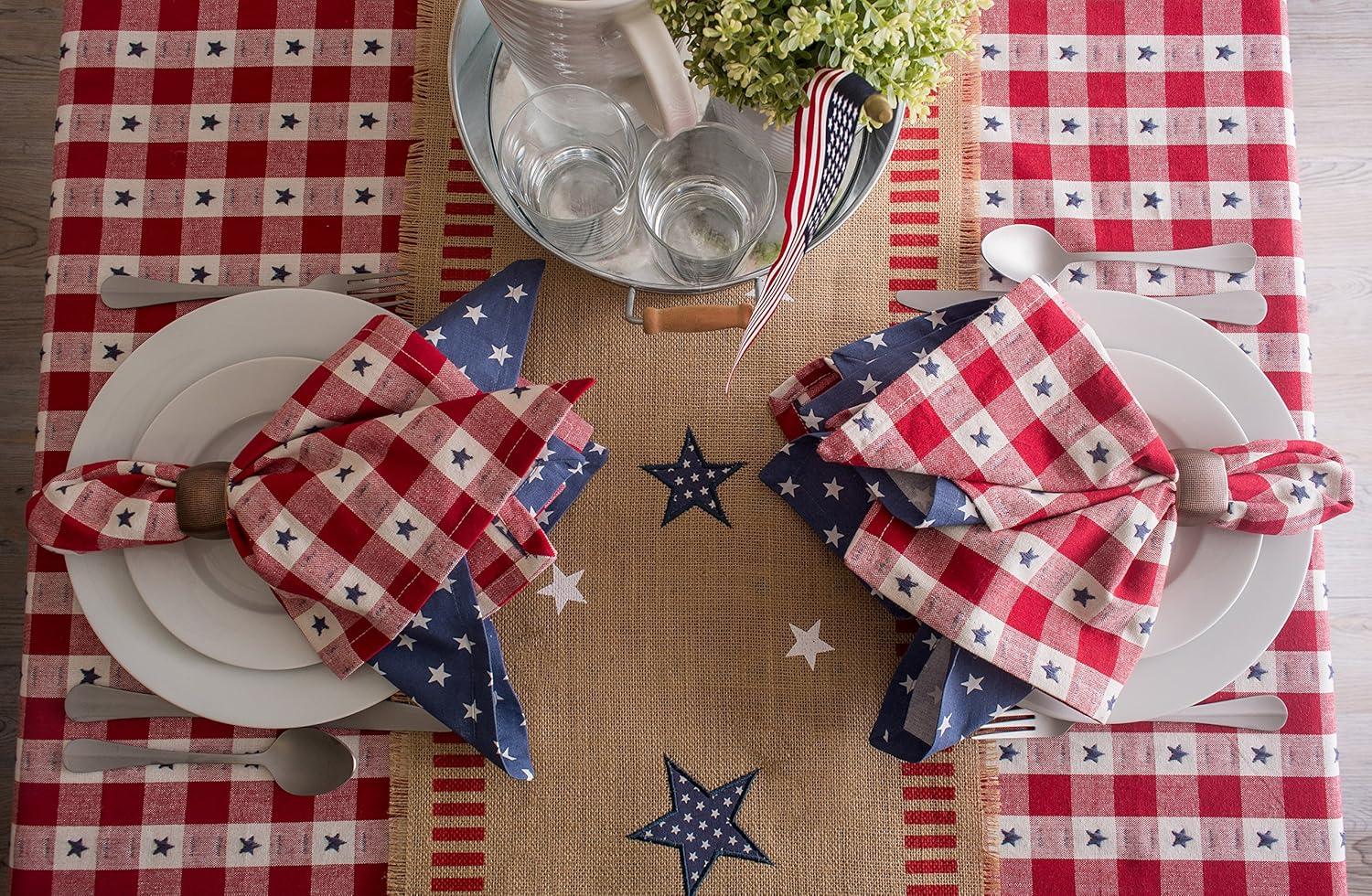 14 x 74 in. 4th of July Jute Table Runner