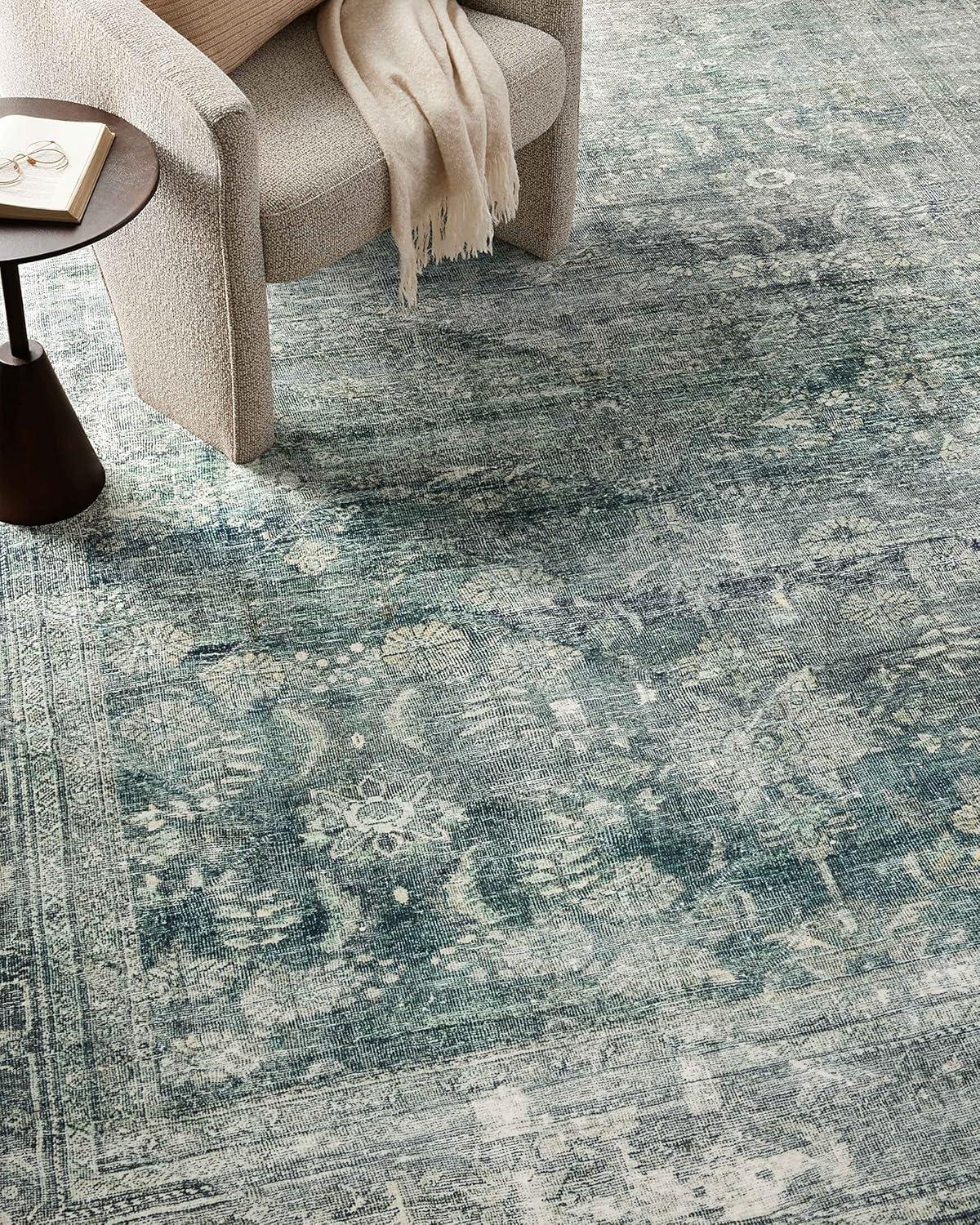 Magnolia Home By Joanna Gaines X Loloi Banks Machine Washable Blue / Lagoon Area Rug