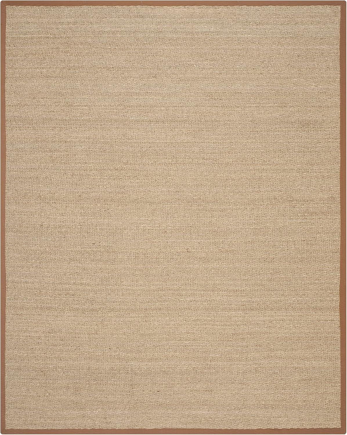 SAFAVIEH Natural Fiber Maisy Border Seagrass Area Rug, Natural/Brown, 9' x 12'