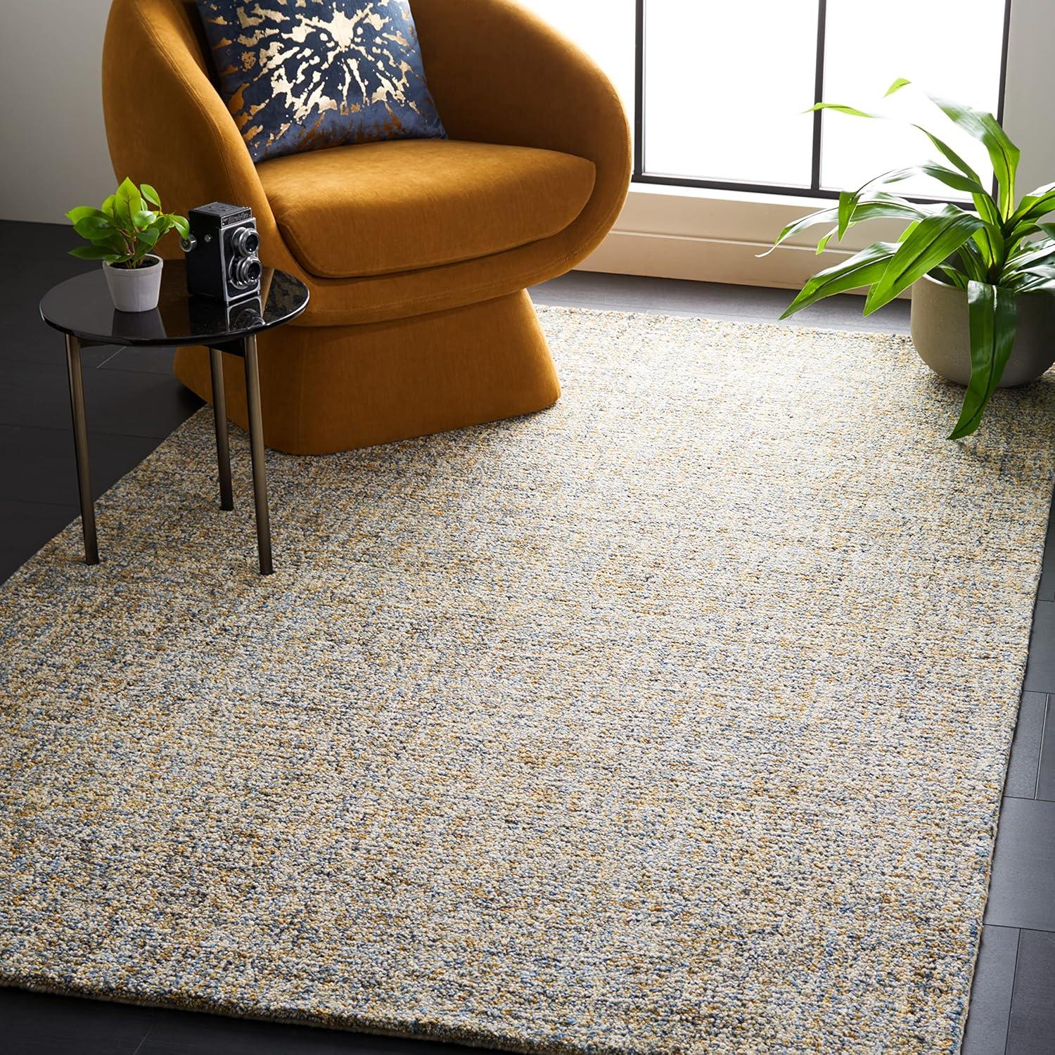 SAFAVIEH Abstract Waverly Distressed Area Rug, Blue/Gold, 4' x 6'