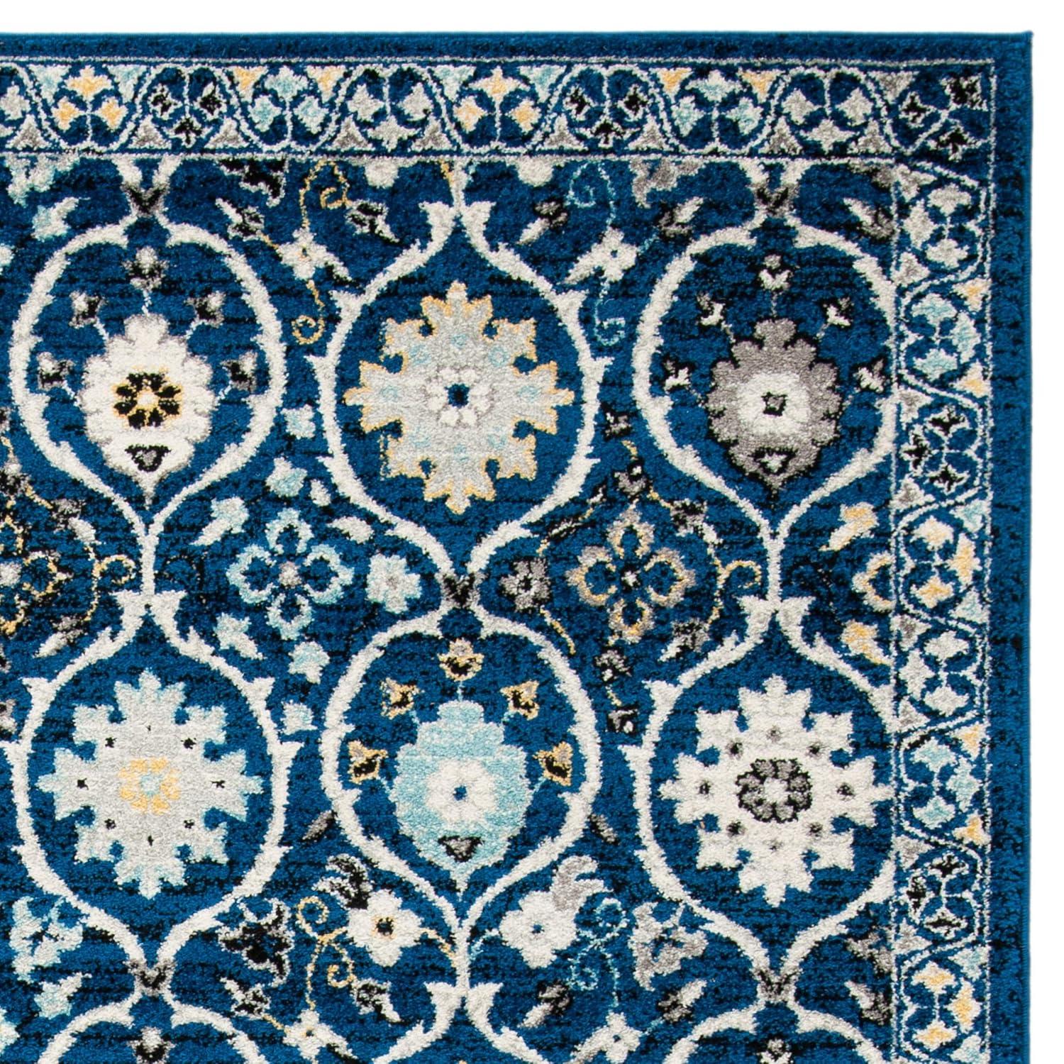 Evoke EVK210 Power Loomed Area Rug - Royal/Ivory - 5'3"x7'6" - Safavieh.