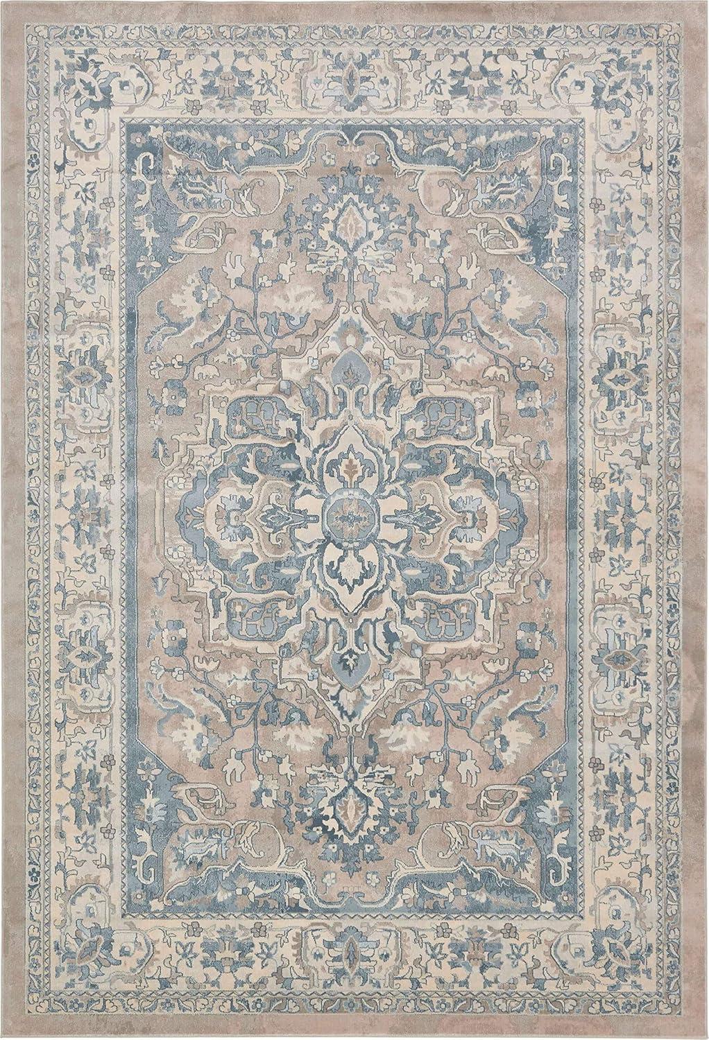 Unique Loom Paris Collection Area Rug - Louisa (7' 1" x 10' Rectangle Dark Gray/Beige)