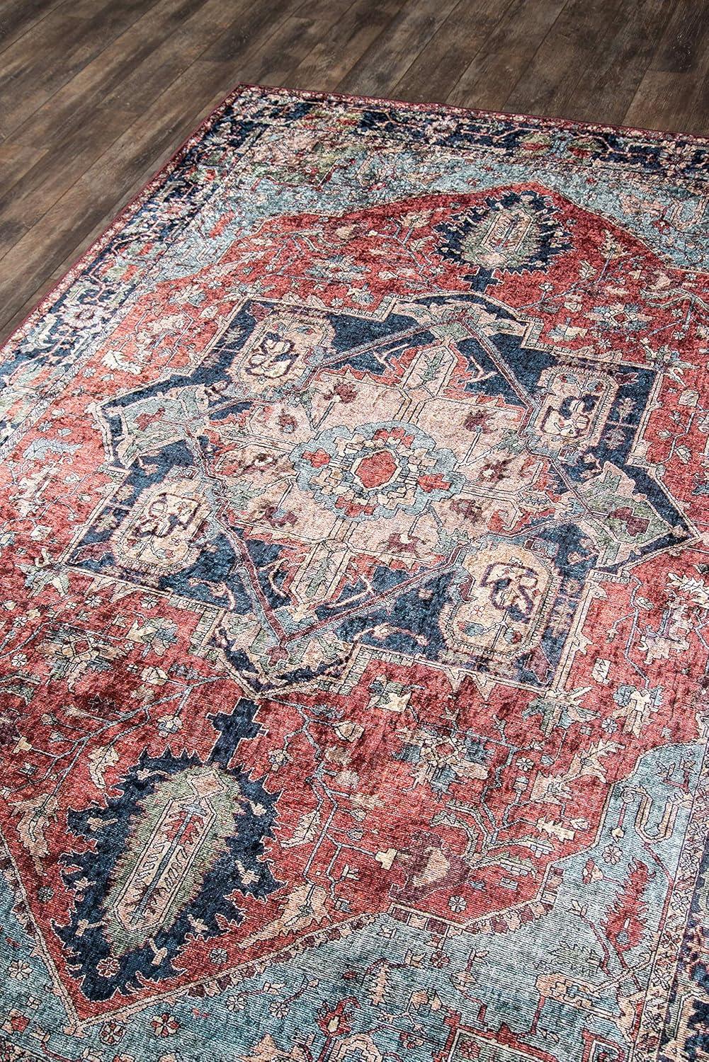 Momeni 8'x10' Karachi Lauryn Machine Loomed Area Rug: Multicolored Medallion Pattern, Low Pile, Indoor Use, Polyester