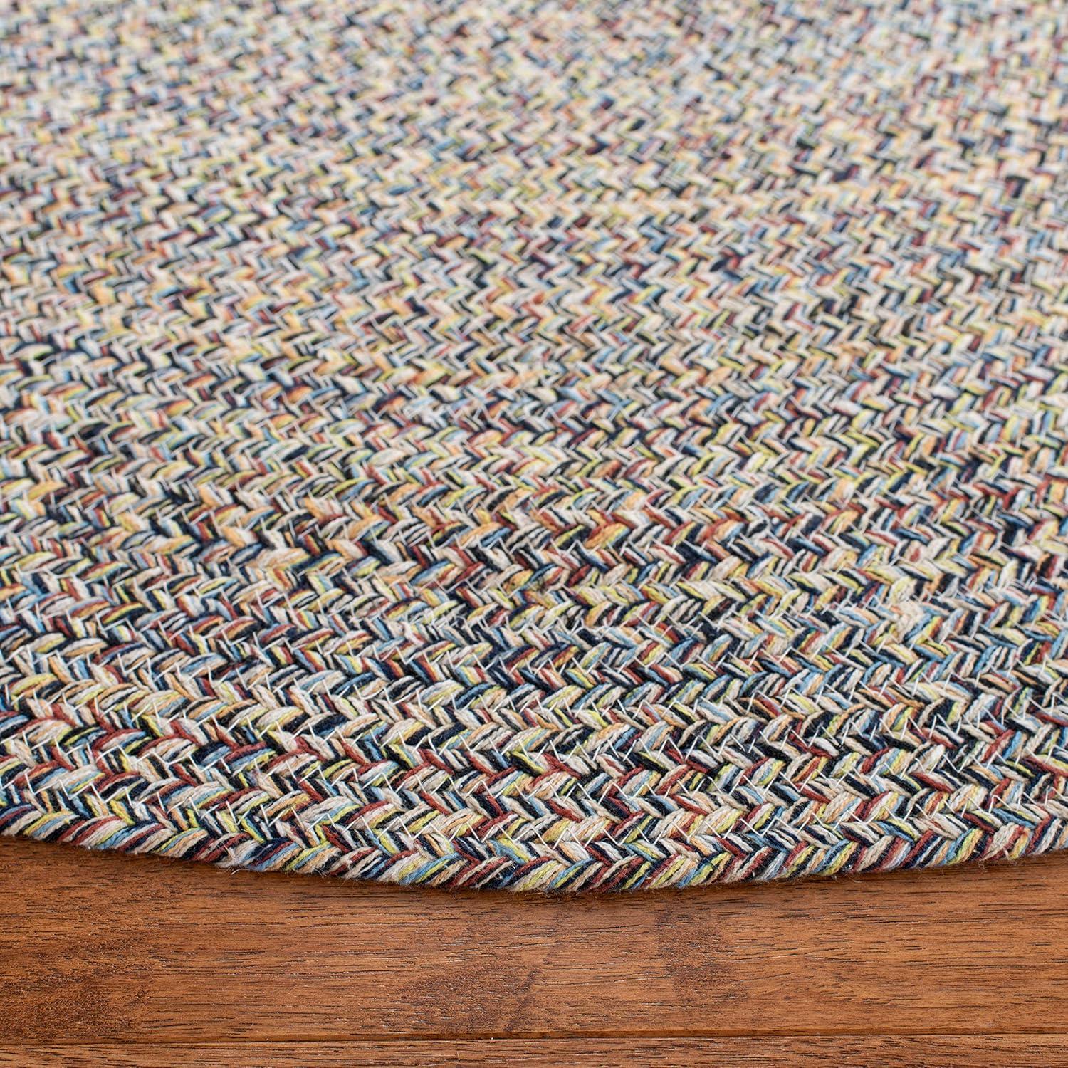 Braided BRD701 Hand Woven Area Rug - Blue/Ivory - 6' Round - Safavieh.