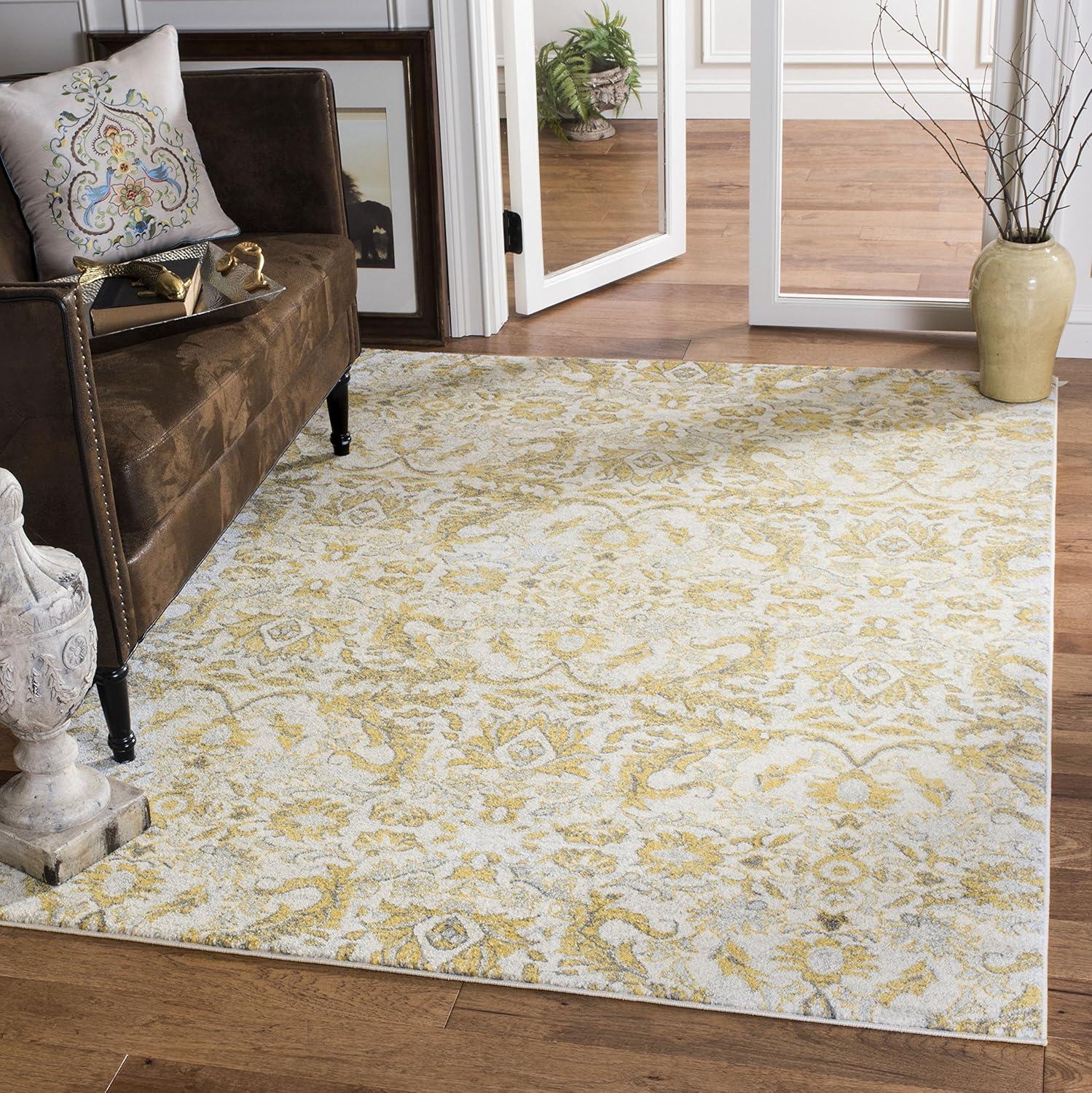 Evoke EVK238 Power Loomed Accent Rug - Ivory/Gold - 2'2"x4' - Safavieh.