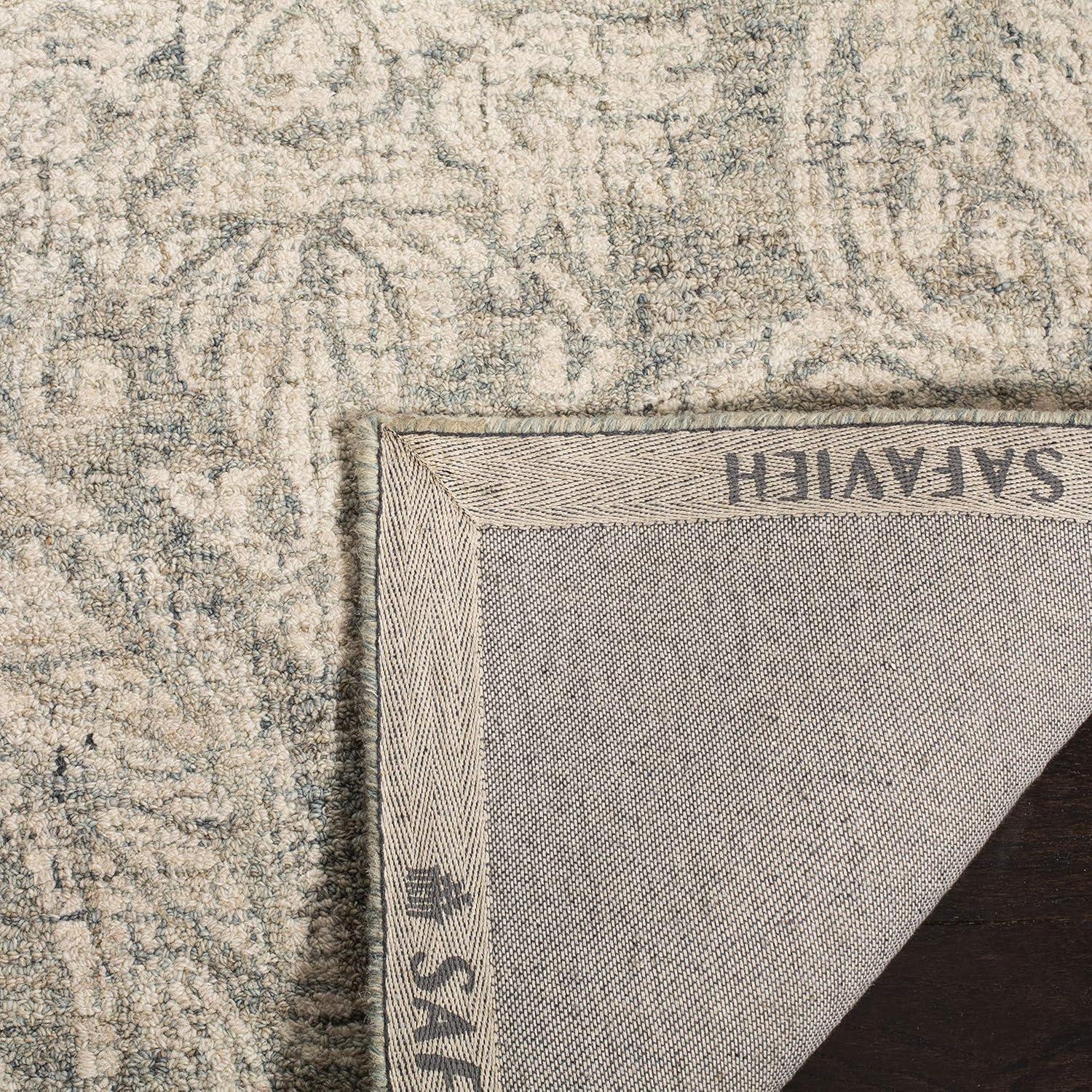 Abstract ABT204 Handmade Indoor Area Rug - Ivory/Grey - 4'x6' - Safavieh