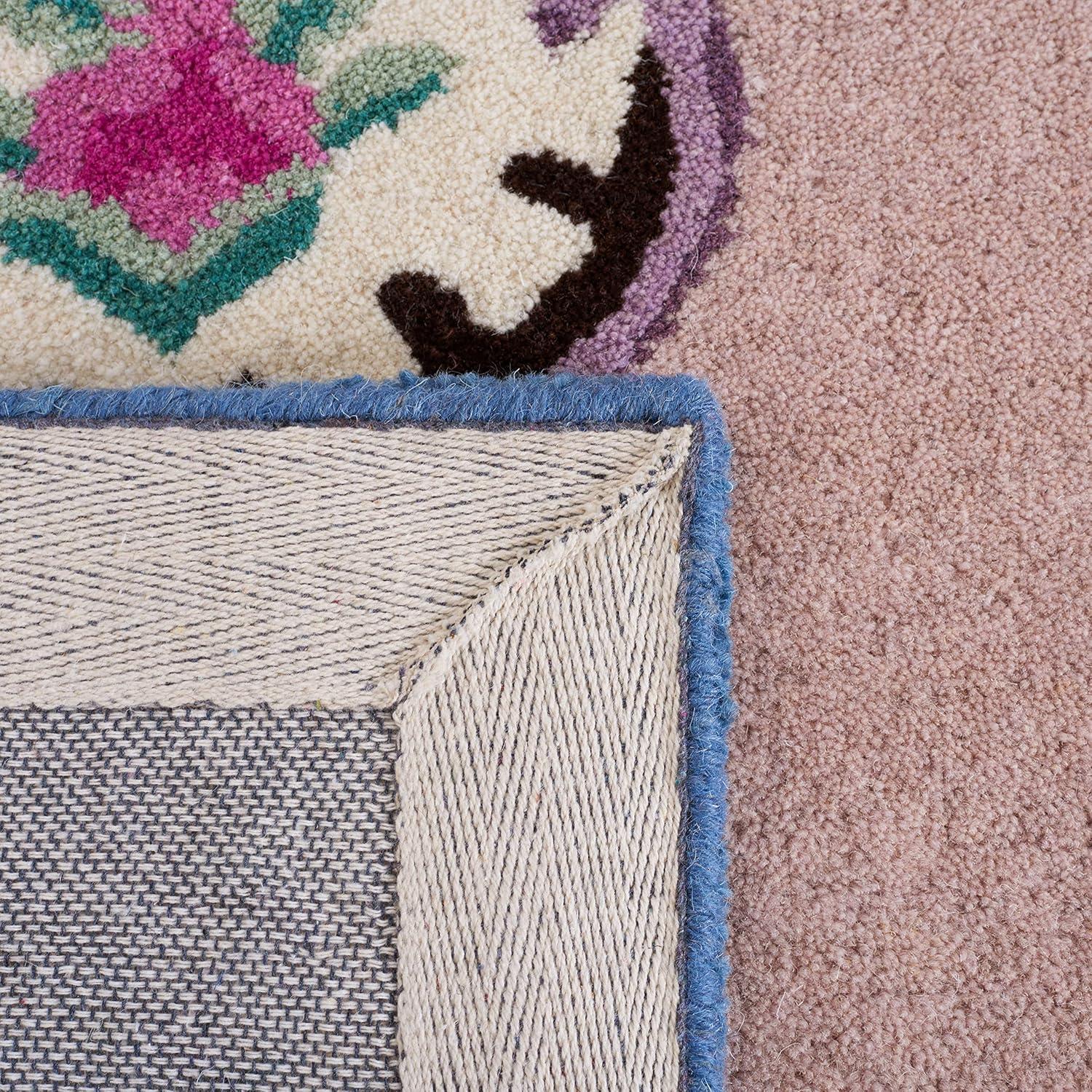 Lark Manor™ Luxembourg Floral Handmade Tufted Wool Pink/Ivory Area Rug