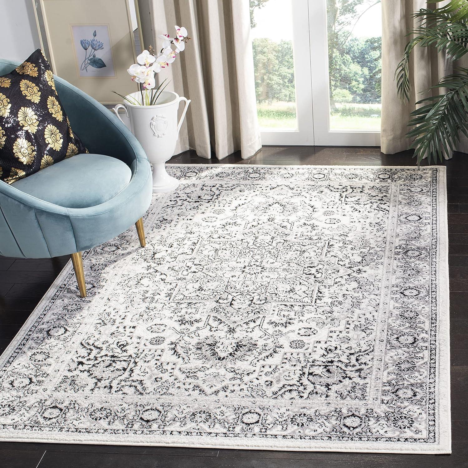 Skyler SKY126 Power Loomed Indoor Area Rug - Grey/Ivory - 4'x6' - Safavieh